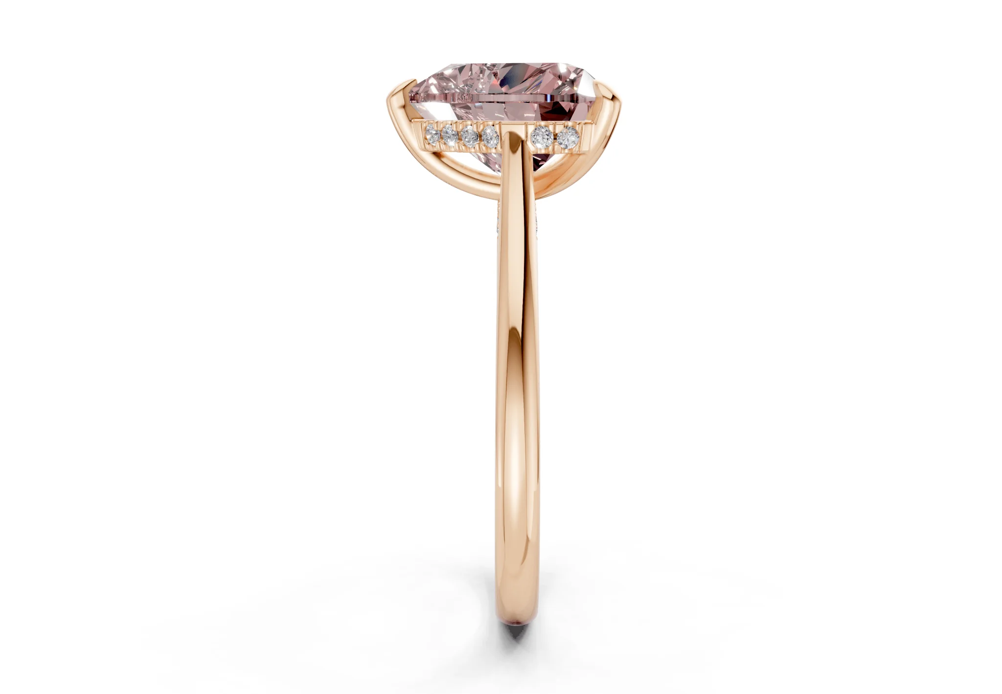 Piper Pink Diamond Solitaire Heart Cut 2.3mm Engagement Ring - Image 6