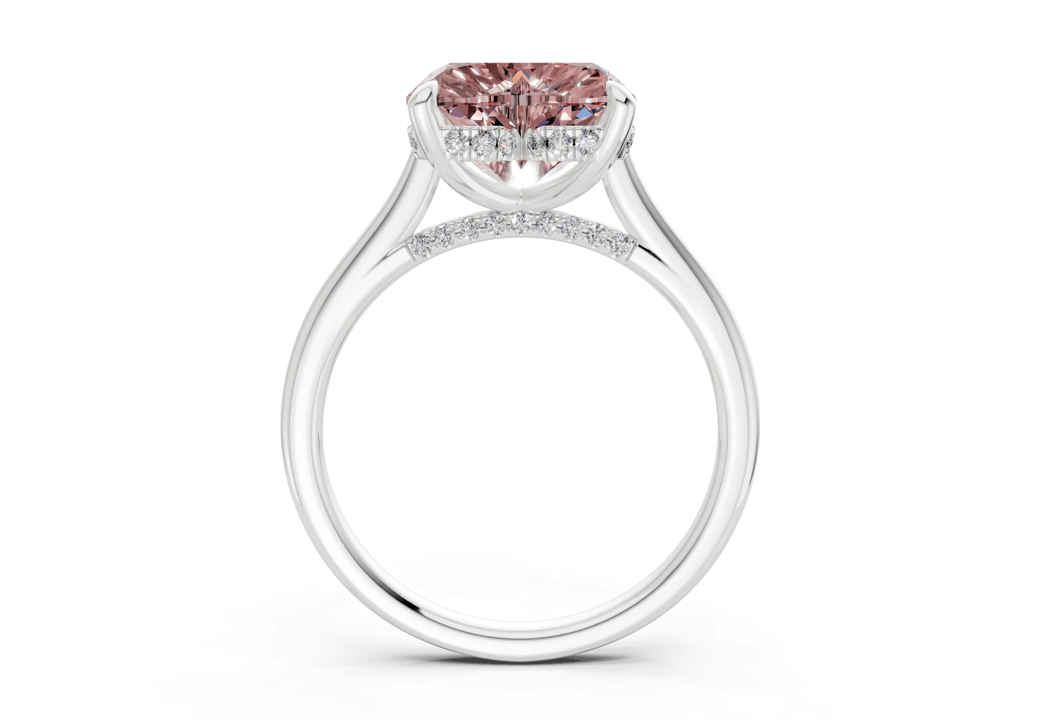 Piper Pink Diamond Solitaire Heart Cut 2.3mm Engagement Ring - Image 8