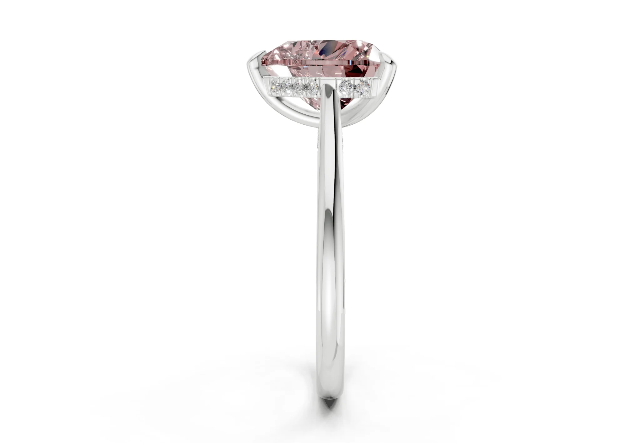 Piper Pink Diamond Solitaire Heart Cut 2.3mm Engagement Ring - Image 9