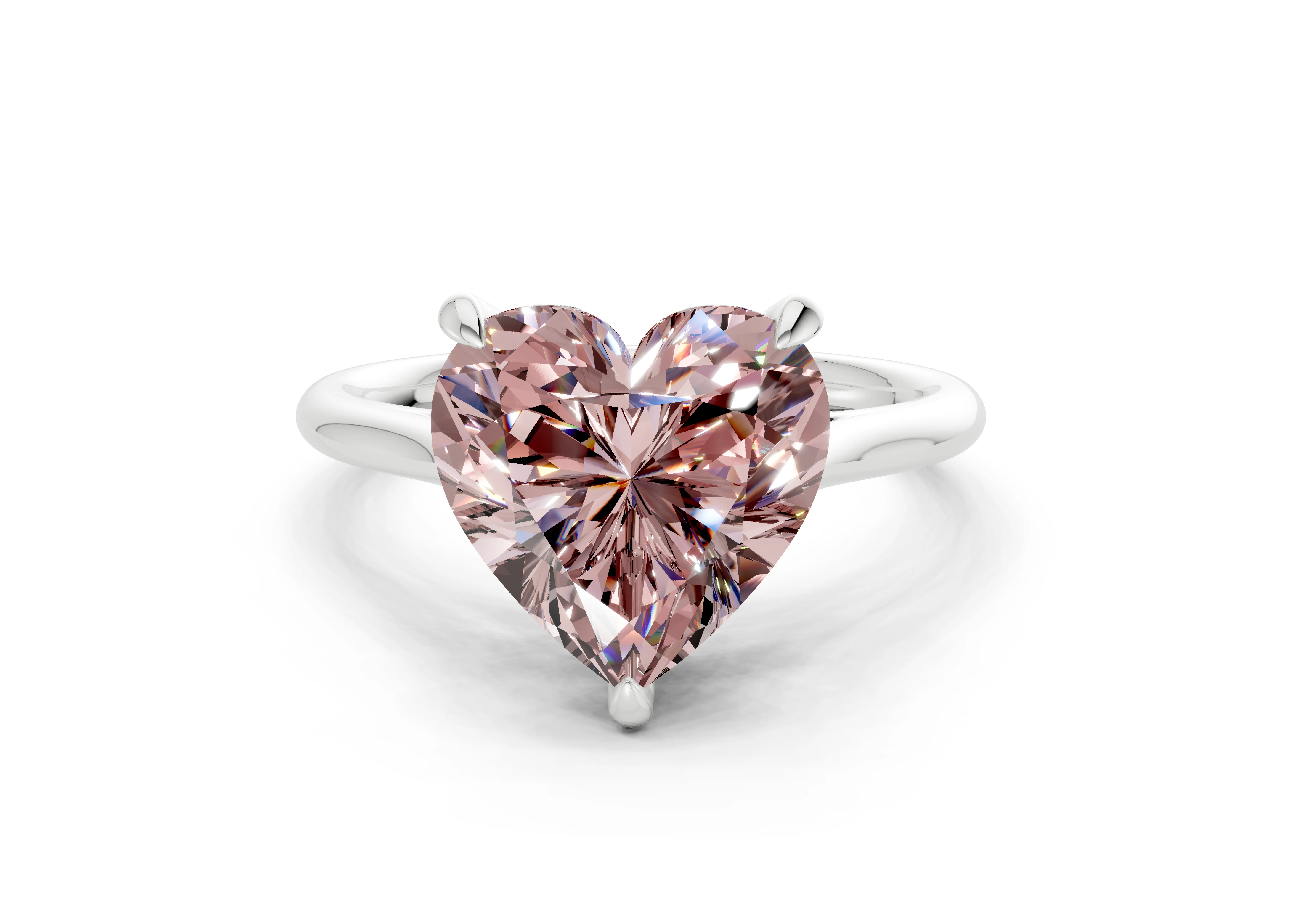 Piper Pink Diamond Solitaire Heart Cut 2mm Engagement Ring - Image 7