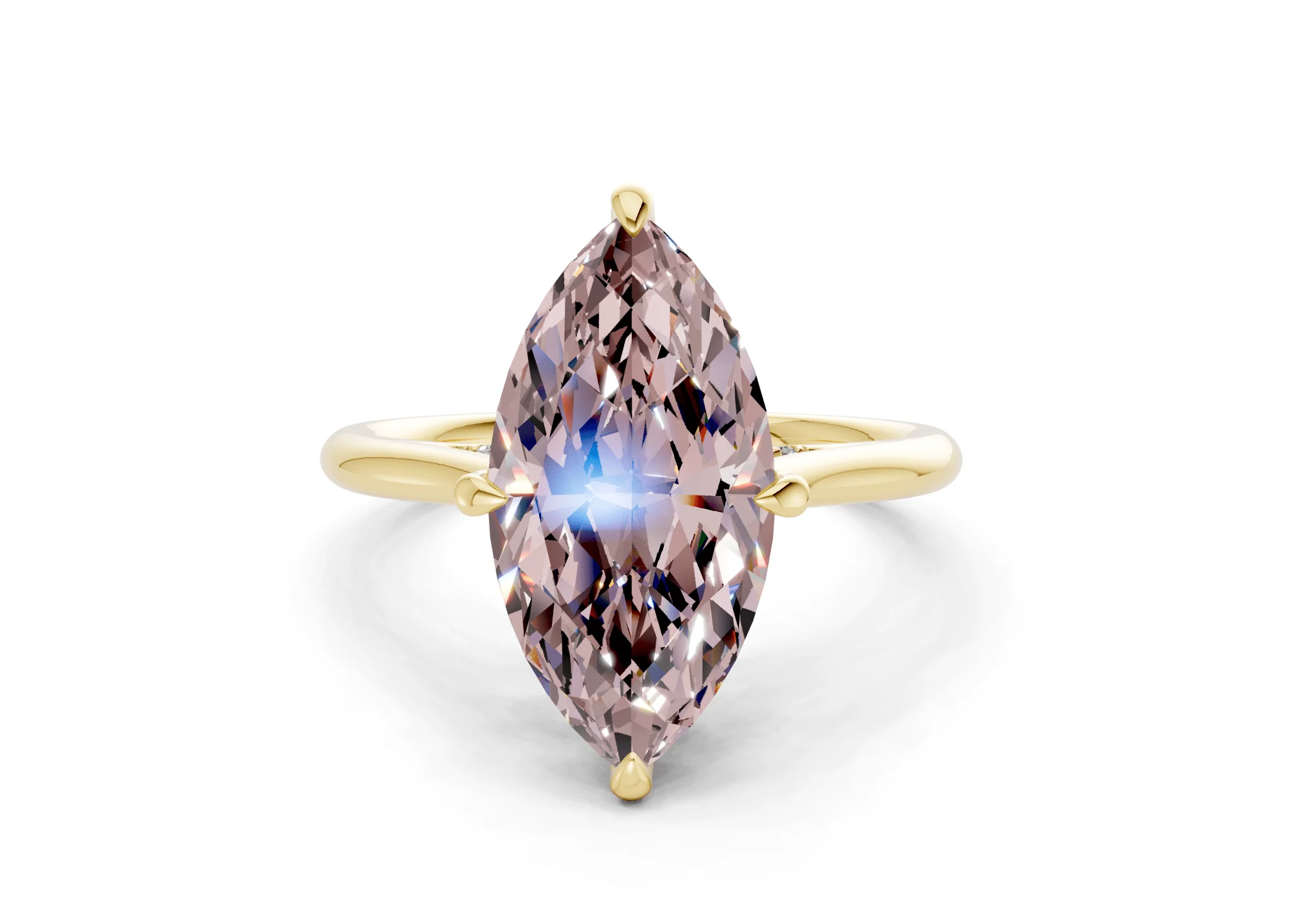 Piper Pink Diamond Solitaire Marquise Cut 1.8mm Engagement Ring