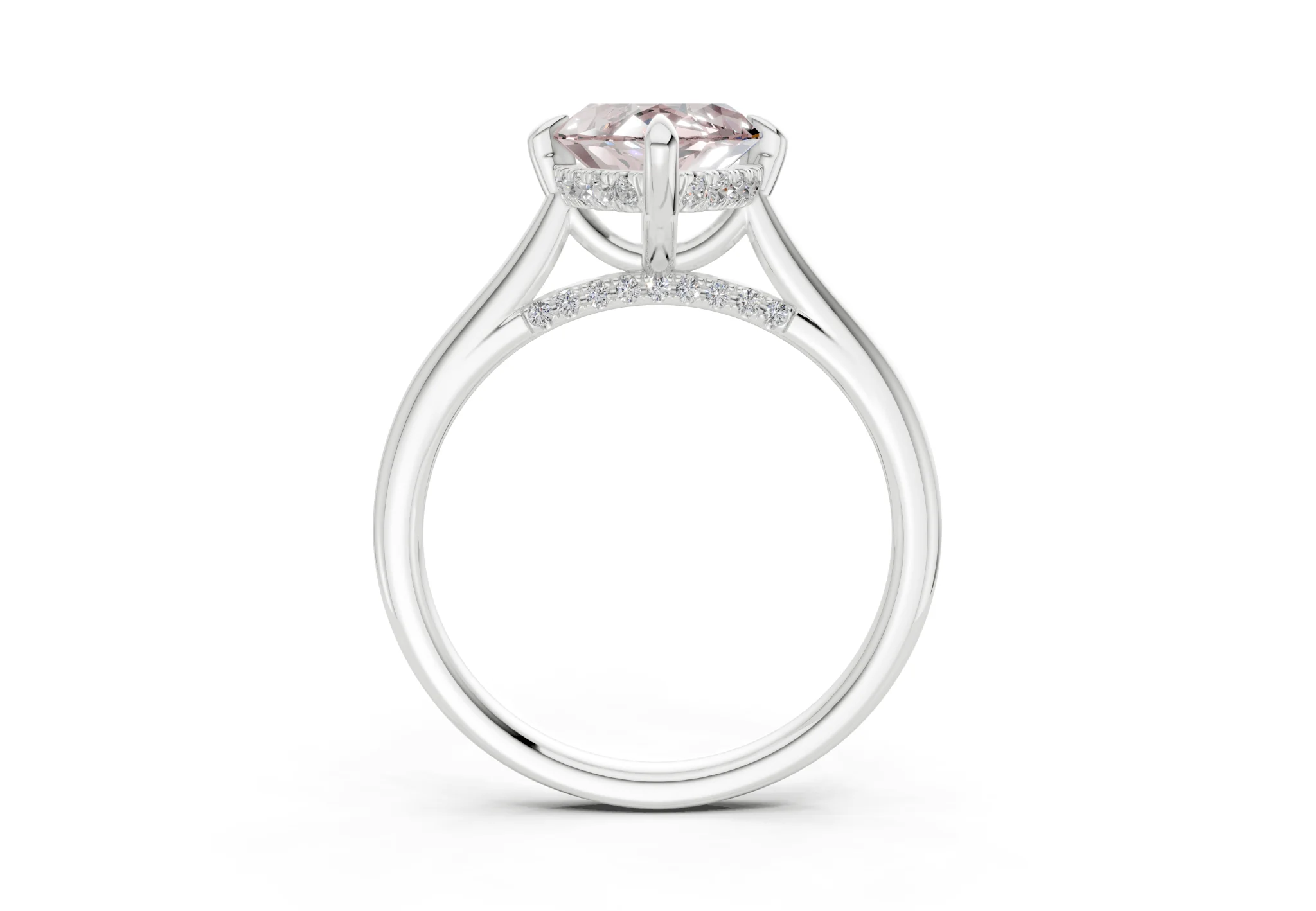 Piper Pink Diamond Solitaire Marquise Cut 1.8mm Engagement Ring - Image 8