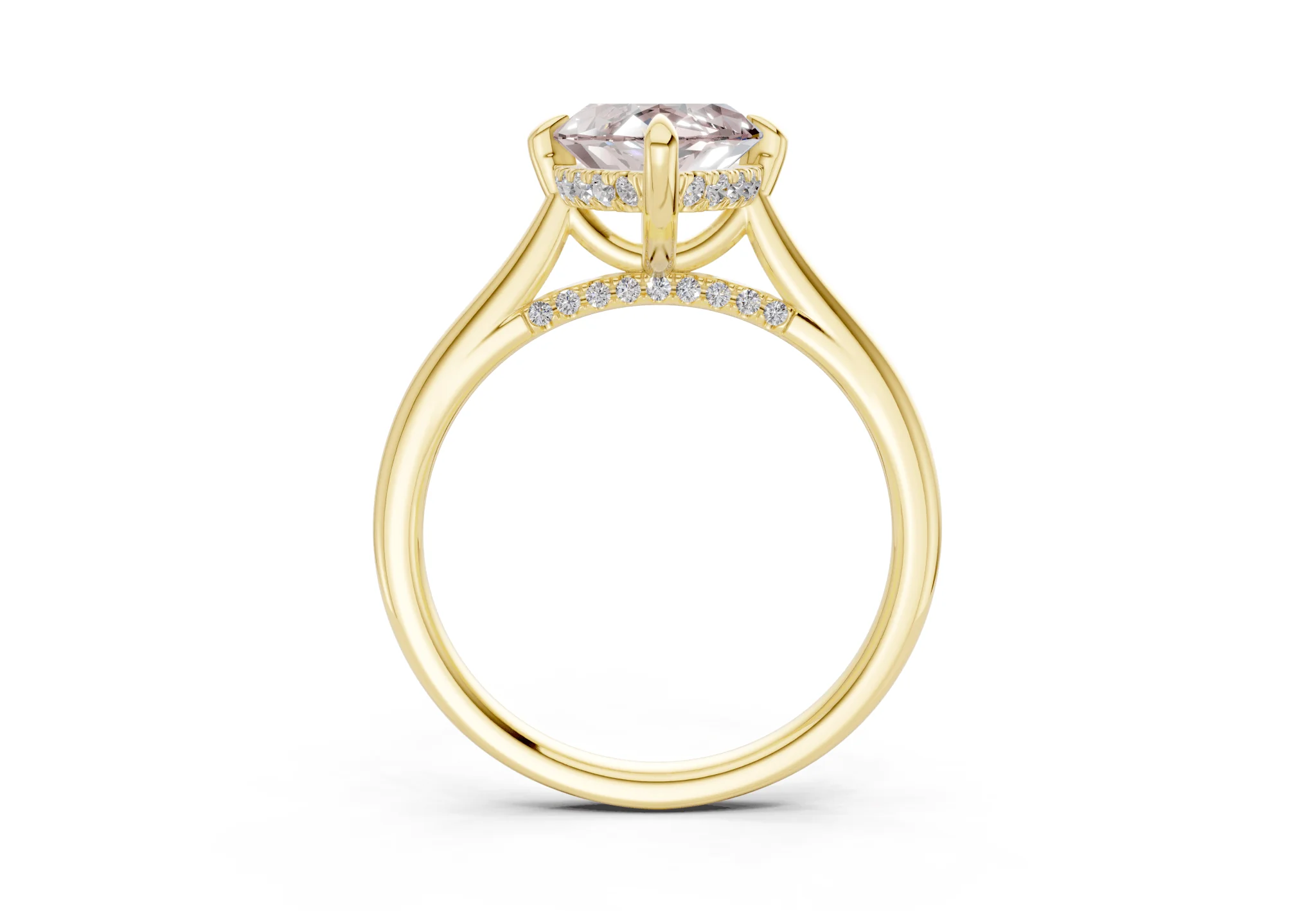 Piper Pink Diamond Solitaire Marquise Cut 2.2mm Engagement Ring - Image 2