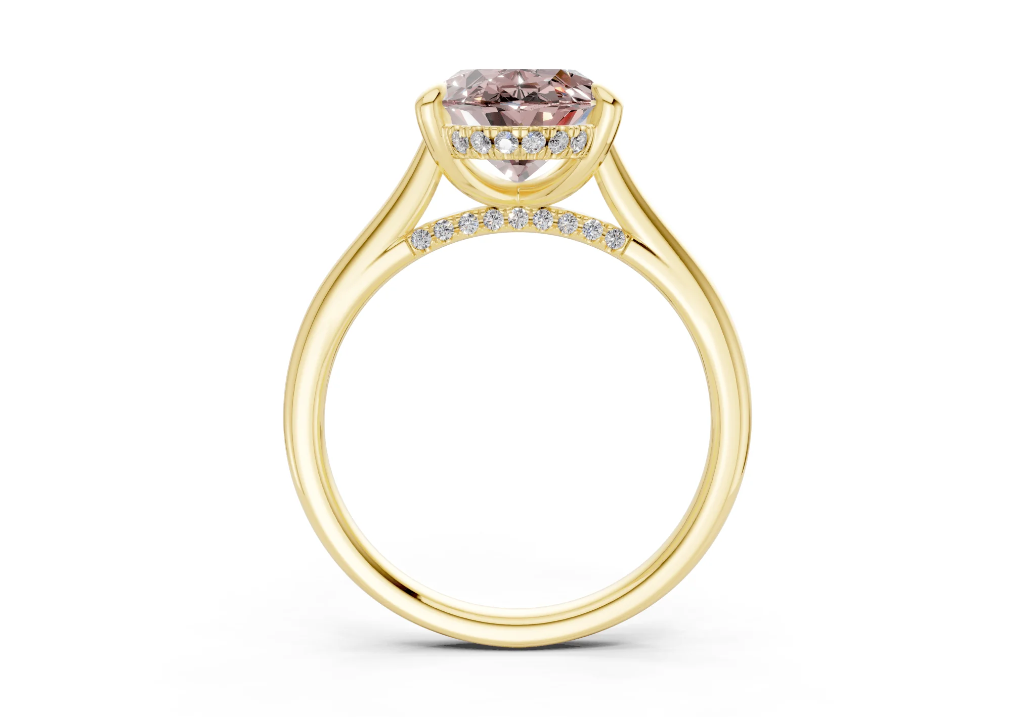 Piper Pink Diamond Solitaire Oval Cut 2.3mm Engagement Ring - Image 2