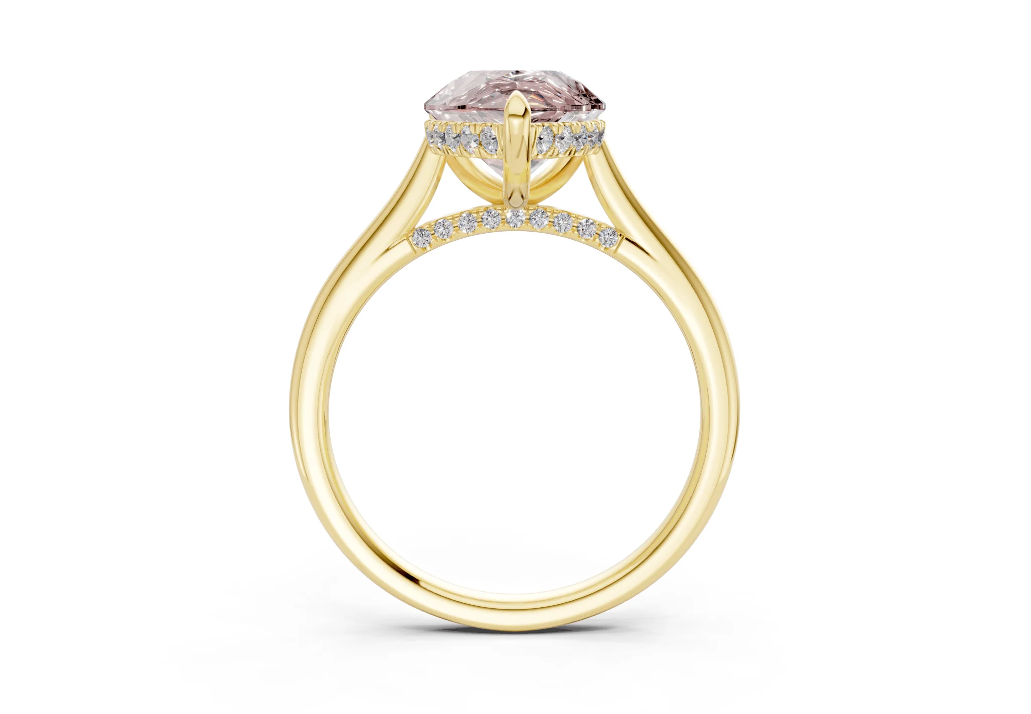 Piper Pink Diamond Solitaire Pear Cut 2.3mm Engagement Ring - Image 2