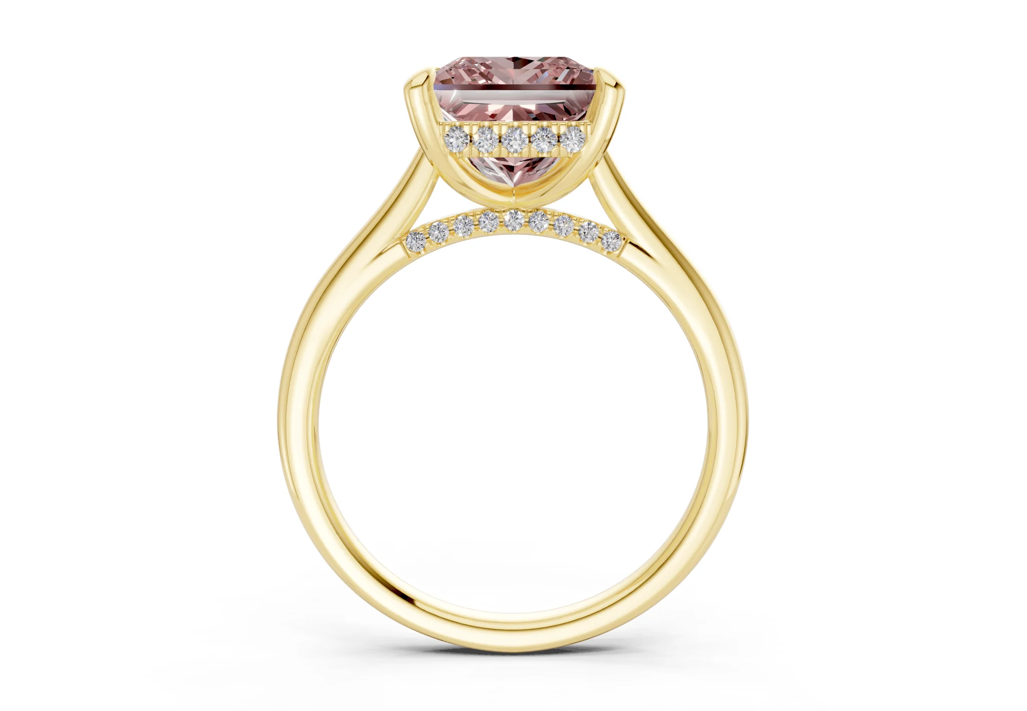 Piper Pink Diamond Solitaire Princess Cut 2.3mm Engagement Ring - Image 2