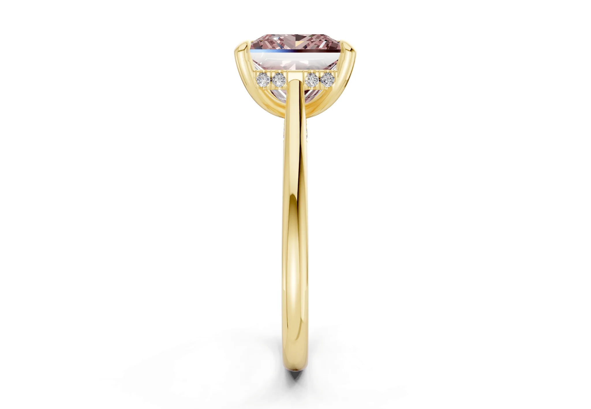 Piper Pink Diamond Solitaire Princess Cut 2mm Engagement Ring - Image 3