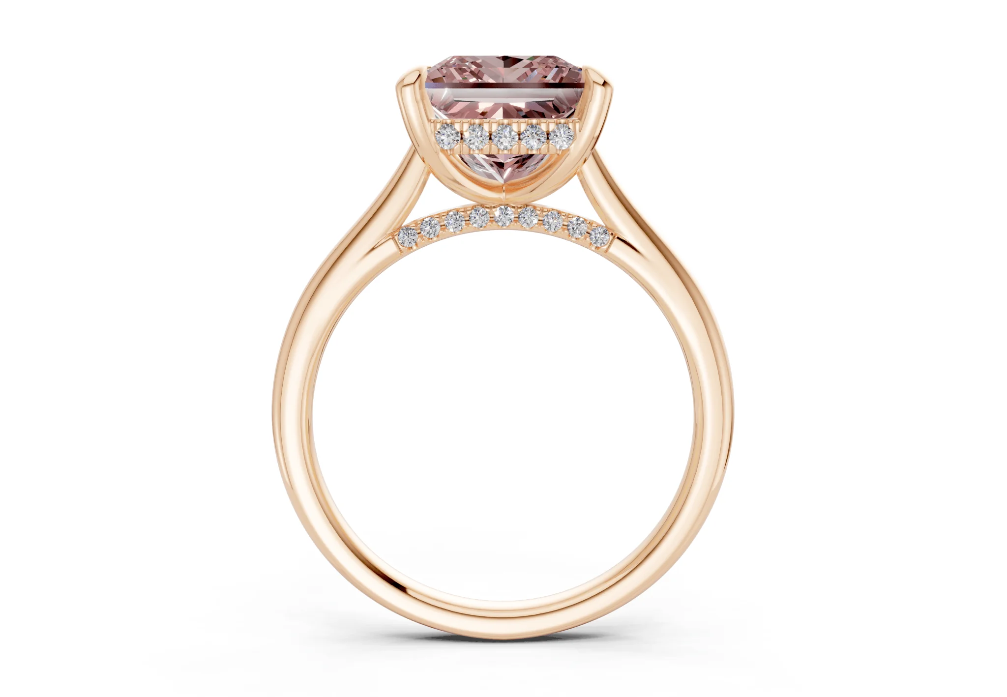 Piper Pink Diamond Solitaire Princess Cut 2mm Engagement Ring - Image 5