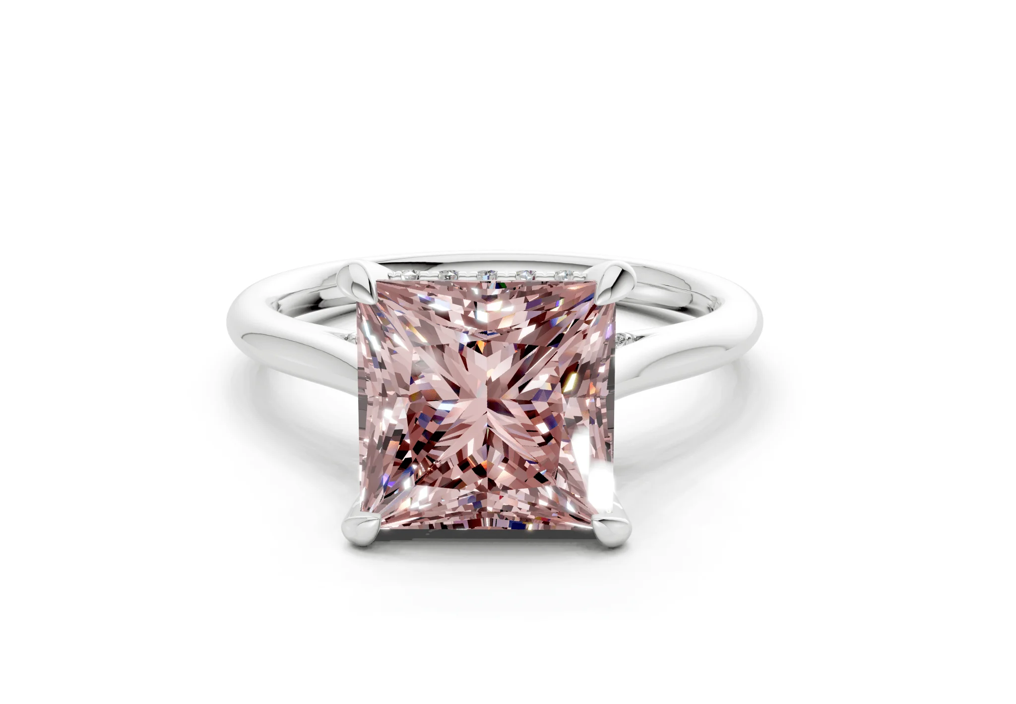 Piper Pink Diamond Solitaire Princess Cut 2mm Engagement Ring - Image 7