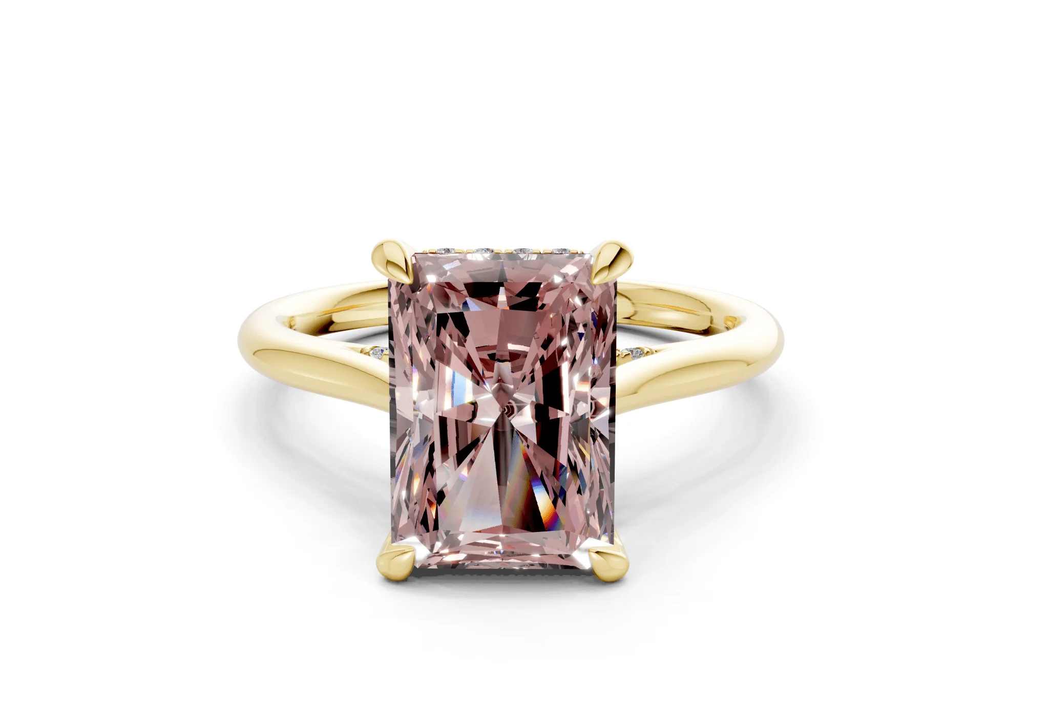 Piper Pink Diamond Solitaire Radiant Cut 1.8mm Engagement Ring