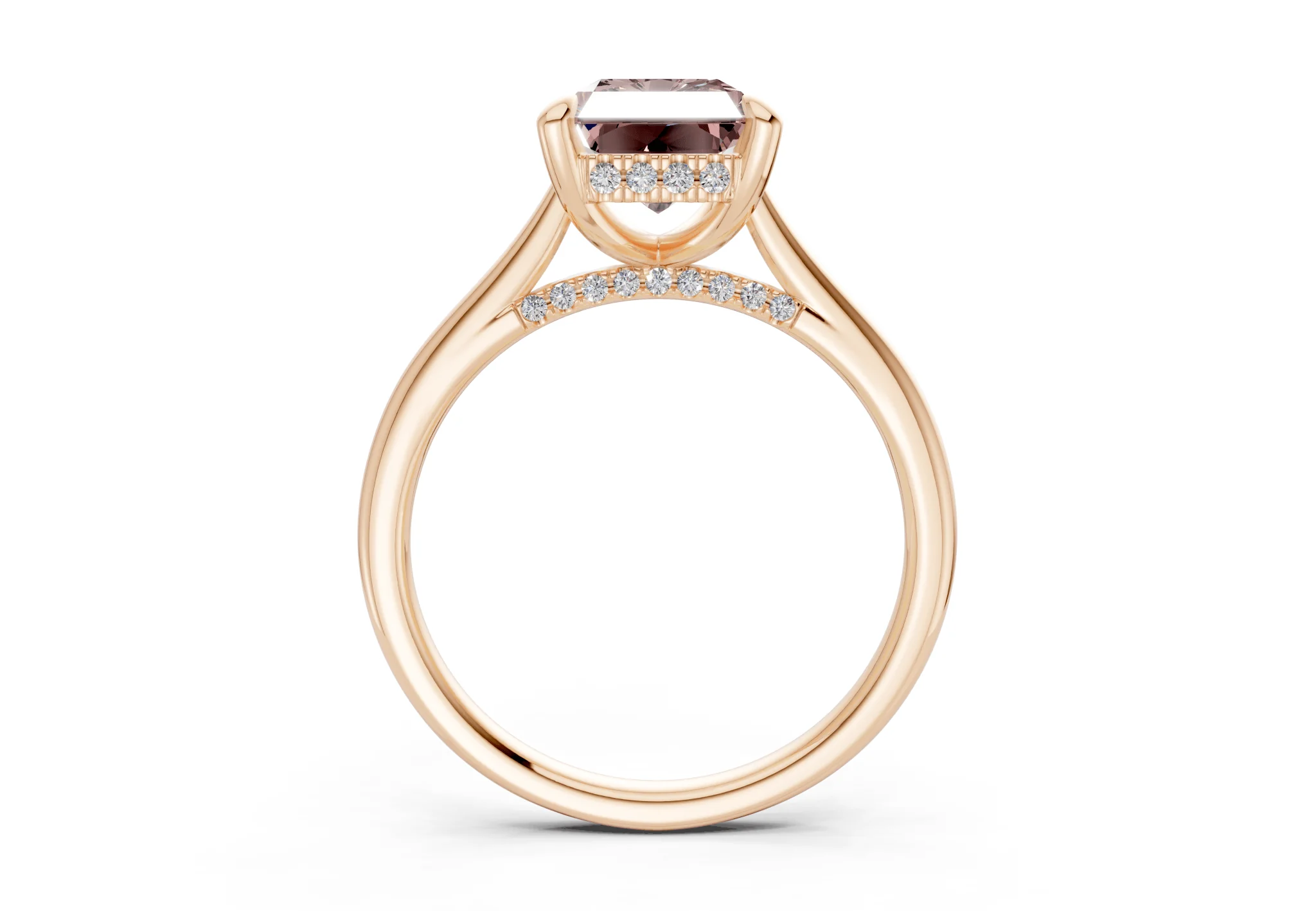Piper Pink Diamond Solitaire Radiant Cut 2mm Engagement Ring - Image 5