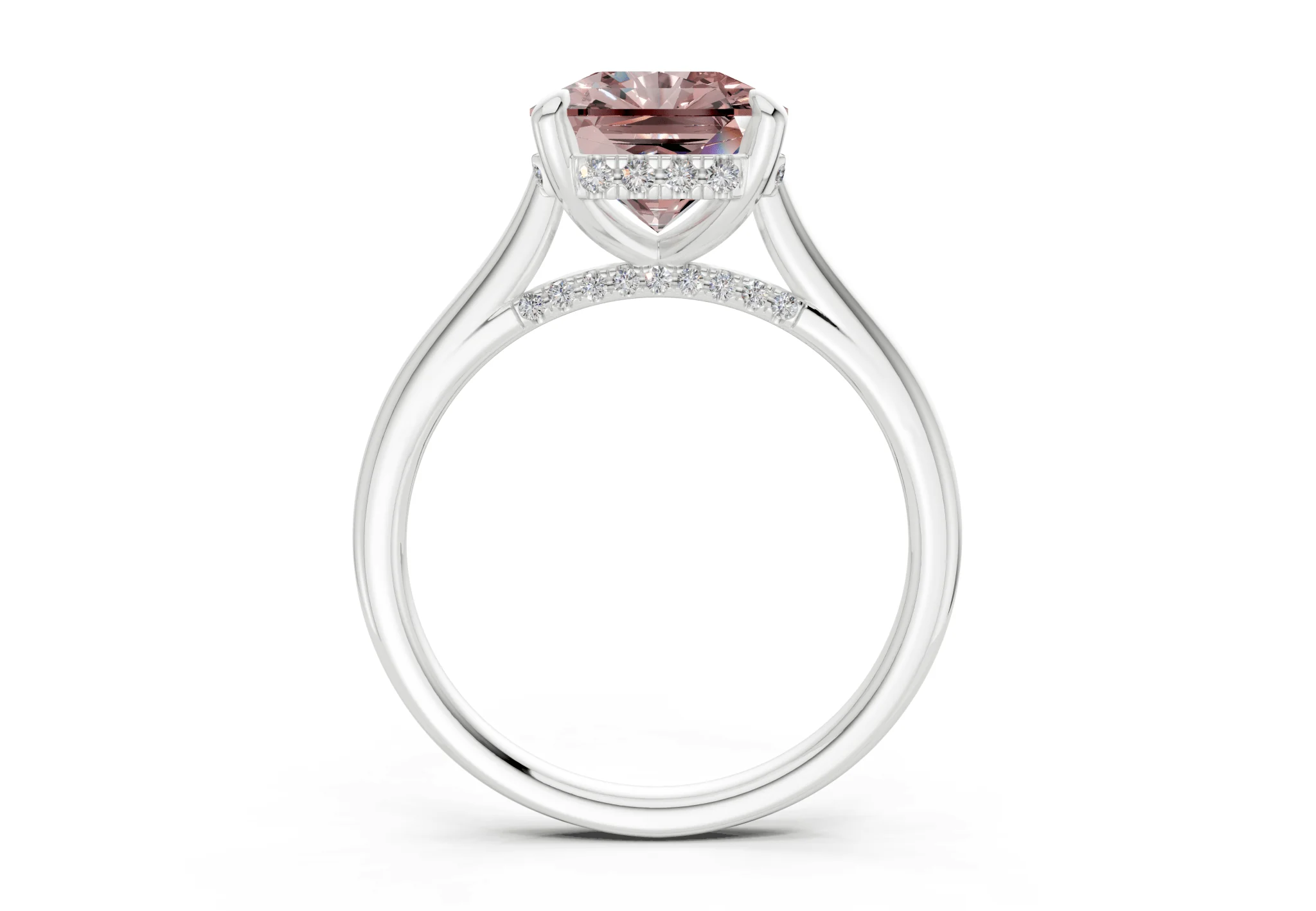 Piper Pink Diamond Solitaire Radiant Squareuare Cut 1.8mm Engagement Ring - Image 8