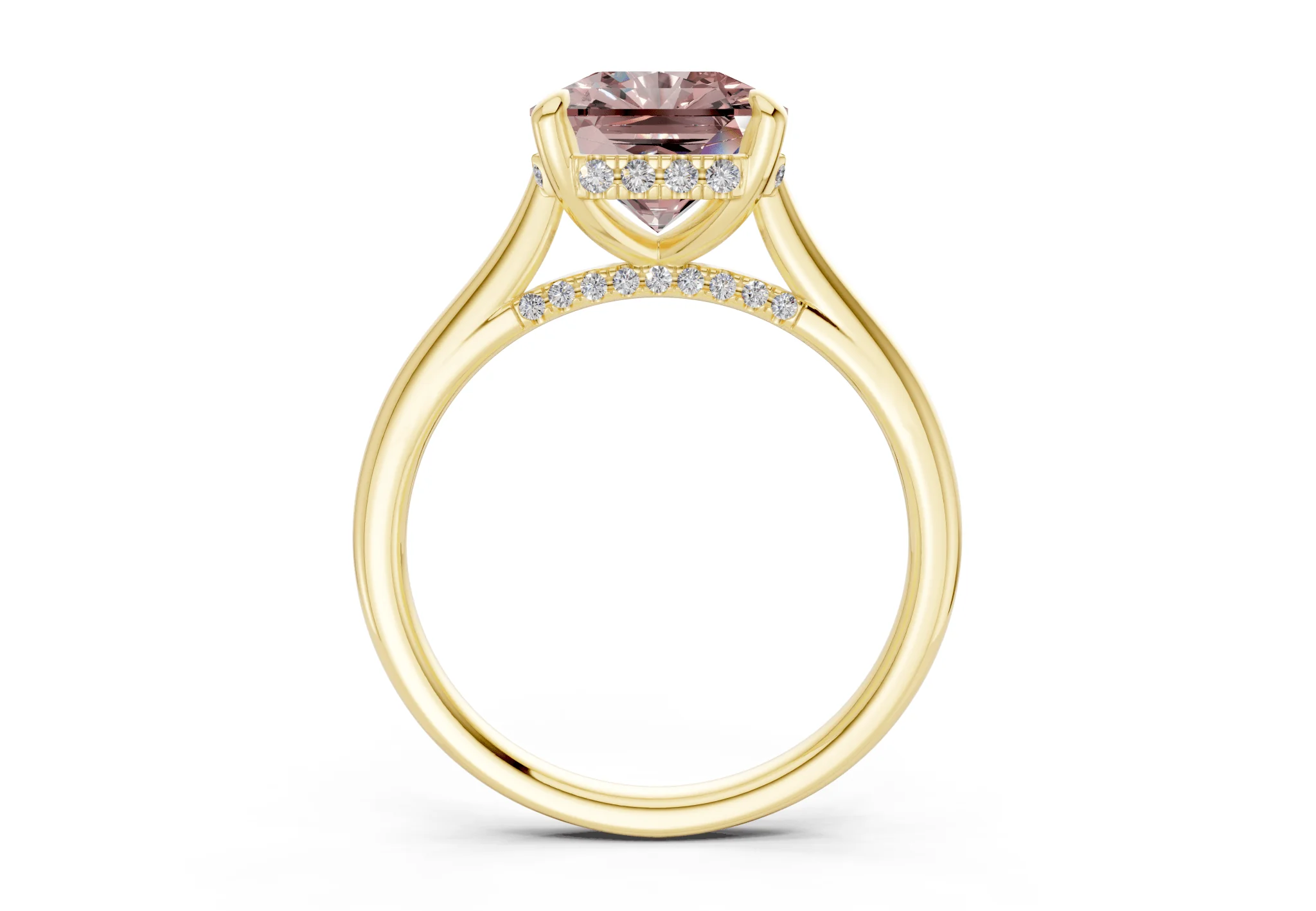 Piper Pink Diamond Solitaire Radiant Squareuare Cut 2.3mm Engagement Ring - Image 2