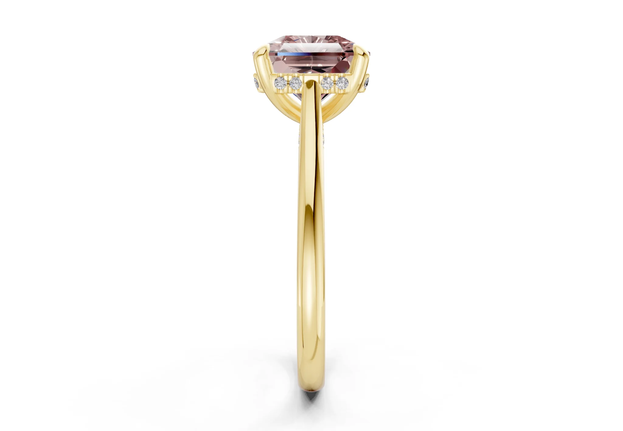 Piper Pink Diamond Solitaire Radiant Squareuare Cut 2.3mm Engagement Ring - Image 3