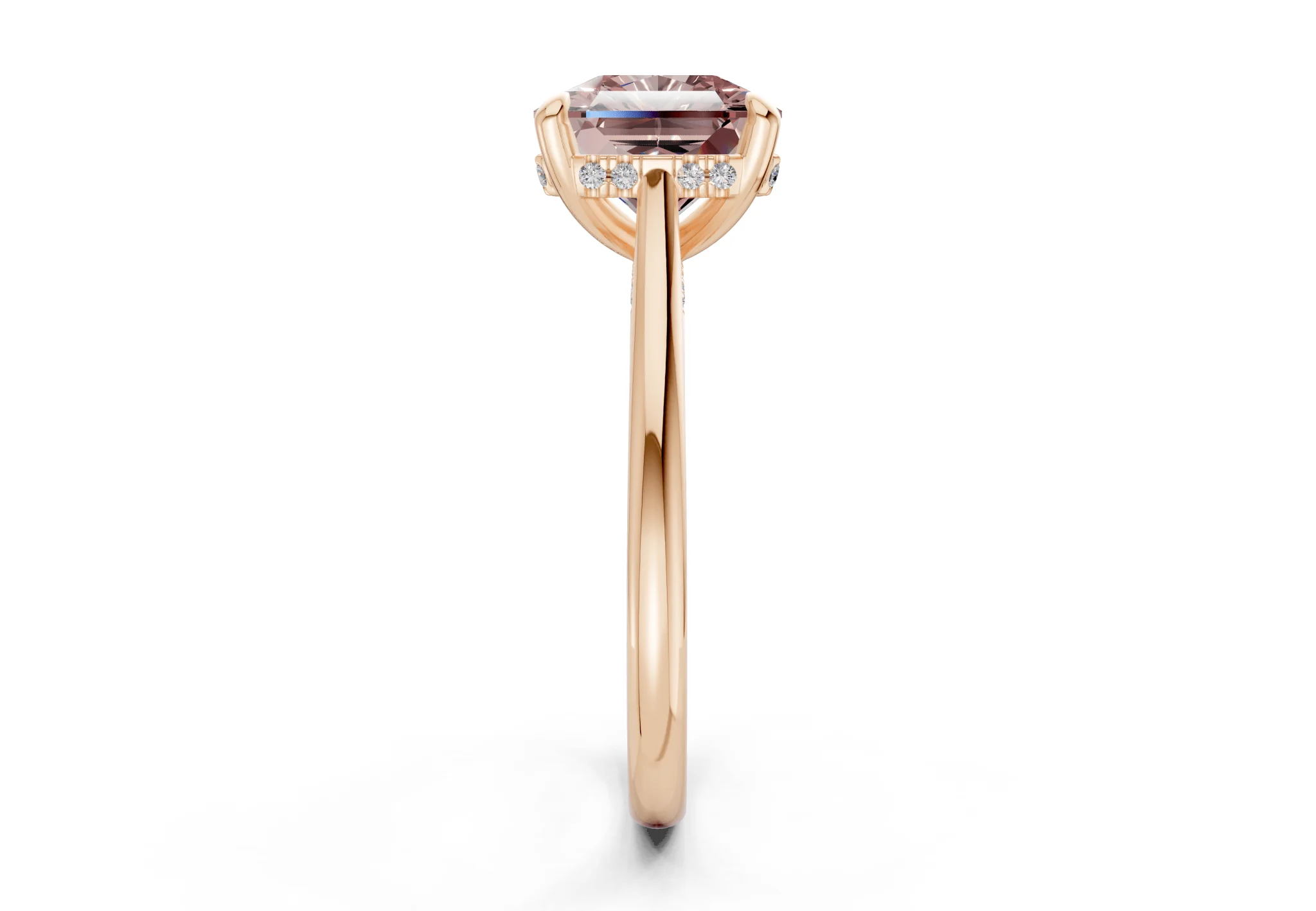 Piper Pink Diamond Solitaire Radiant Squareuare Cut 2.3mm Engagement Ring - Image 6