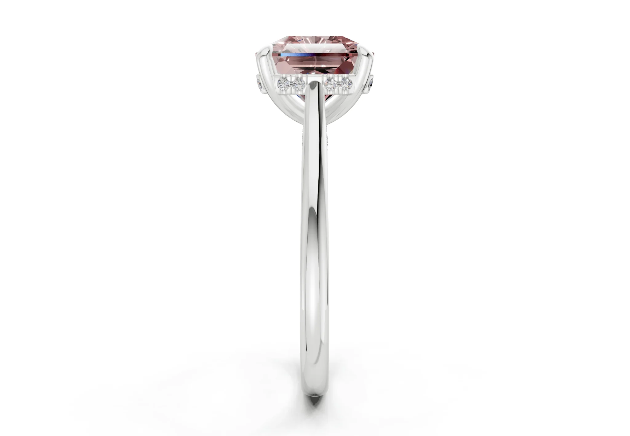 Piper Pink Diamond Solitaire Radiant Squareuare Cut 2mm Engagement Ring - Image 9