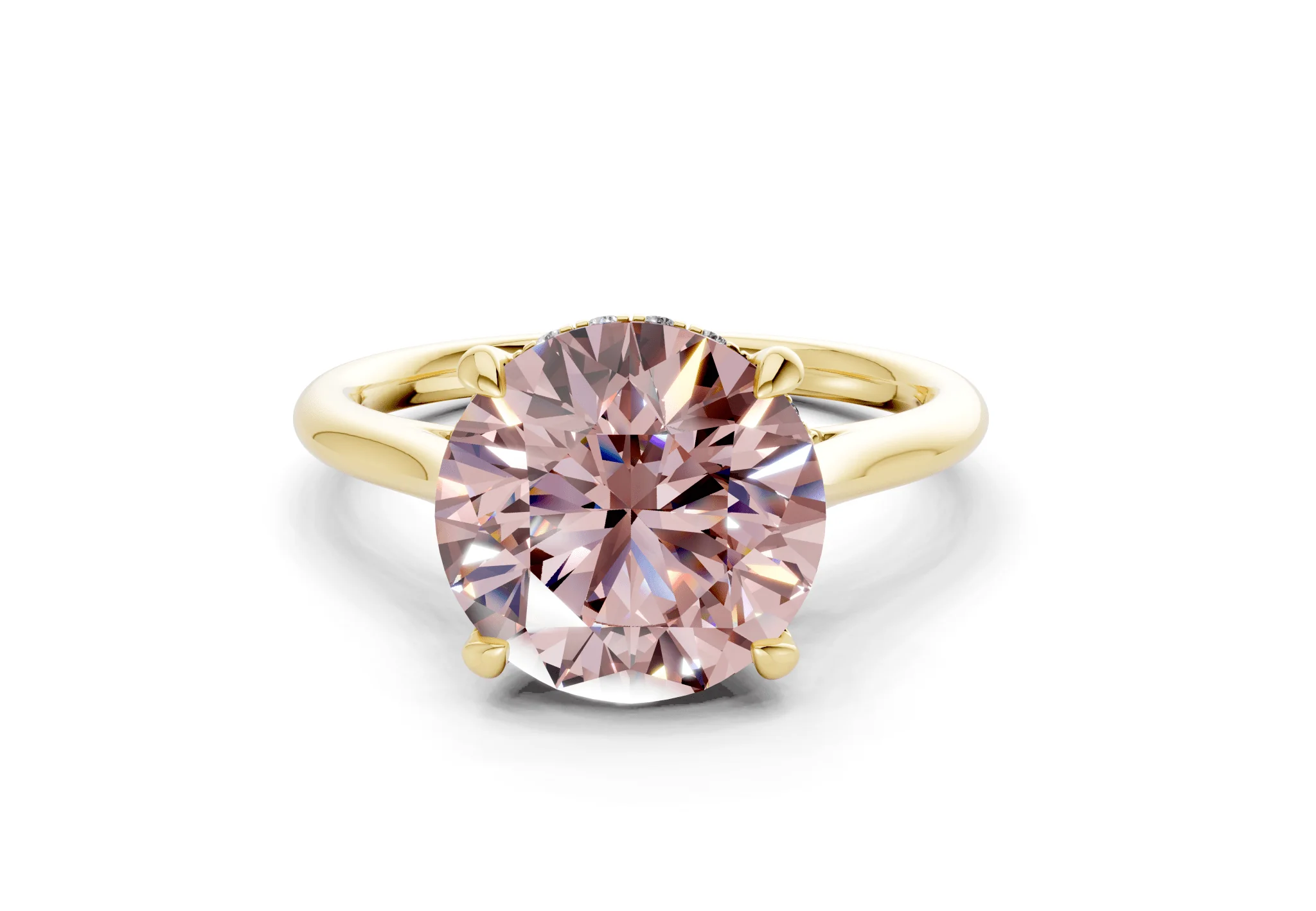 Piper Pink Diamond Solitaire Round Cut 1.8mm Engagement Ring