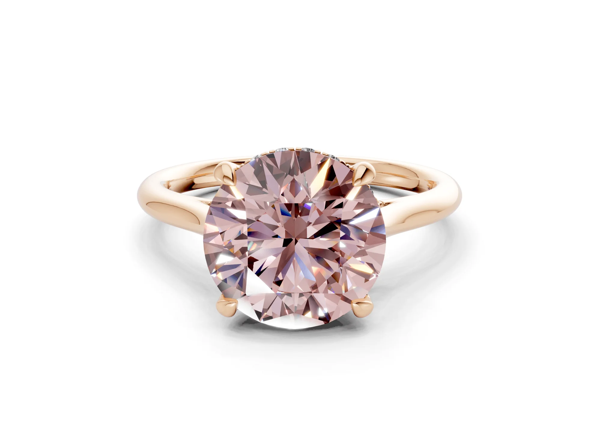 Piper Pink Diamond Solitaire Round Cut 1.8mm Engagement Ring - Image 4