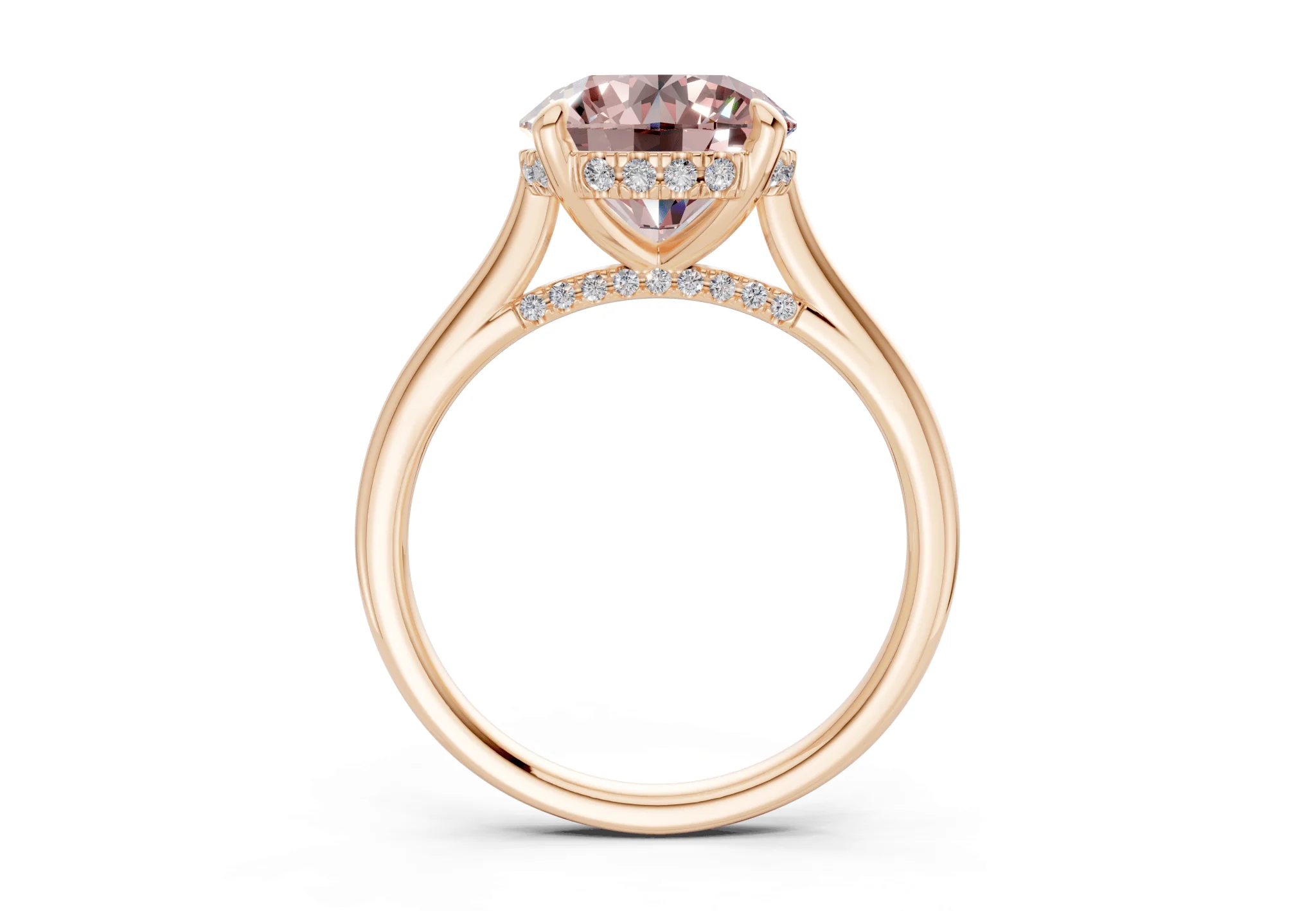 Piper Pink Diamond Solitaire Round Cut 1.8mm Engagement Ring - Image 5