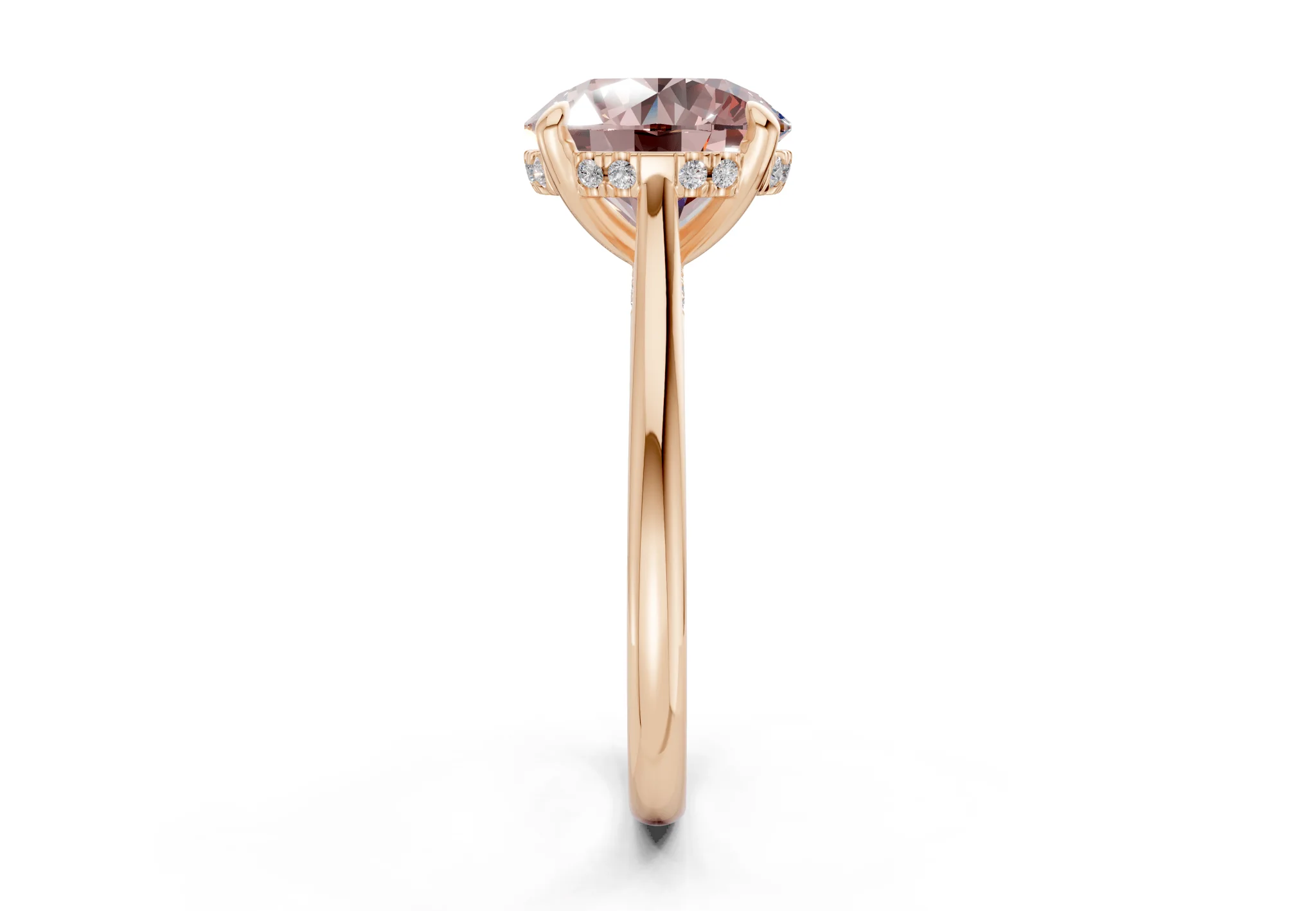Piper Pink Diamond Solitaire Round Cut 1.8mm Engagement Ring - Image 6