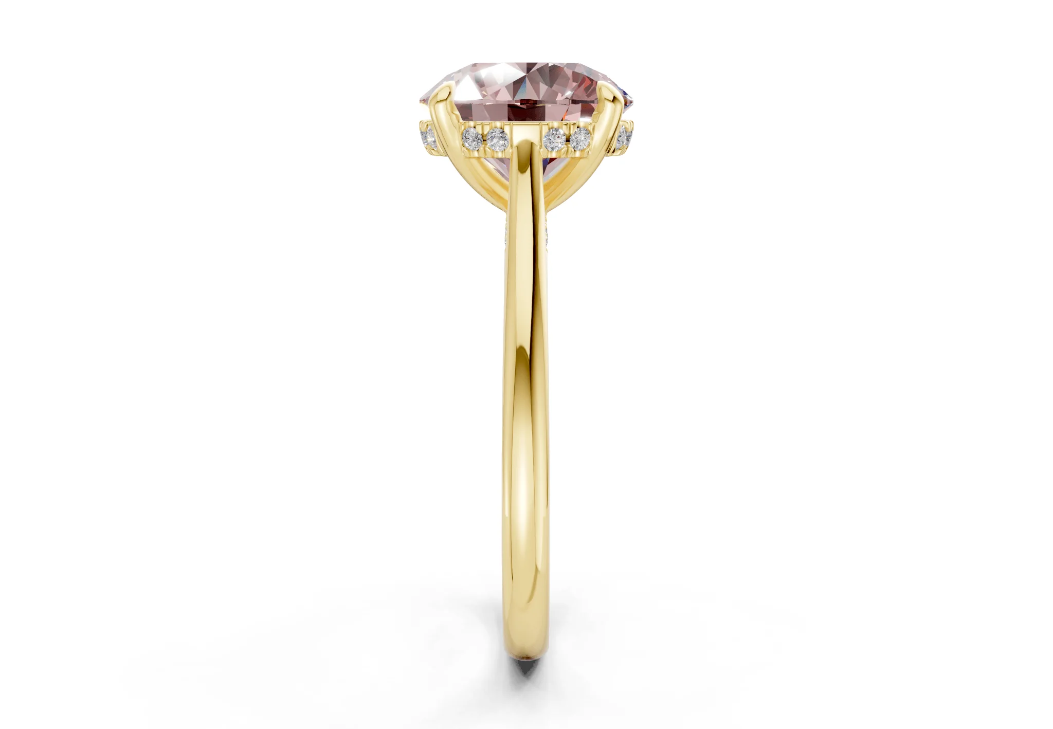 Piper Pink Diamond Solitaire Round Cut 2.3mm Engagement Ring - Image 3