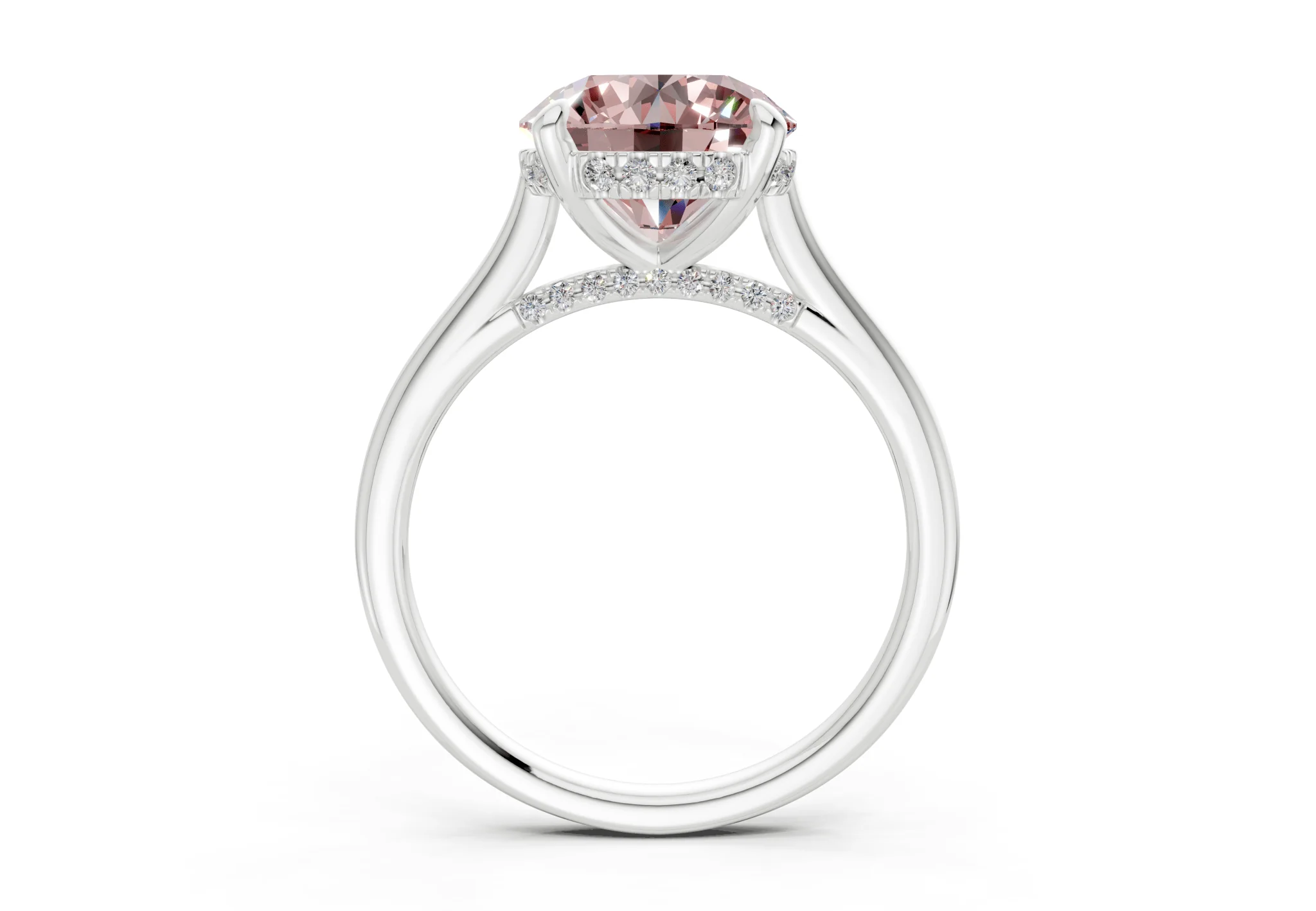 Piper Pink Diamond Solitaire Round Cut 2.3mm Engagement Ring - Image 8