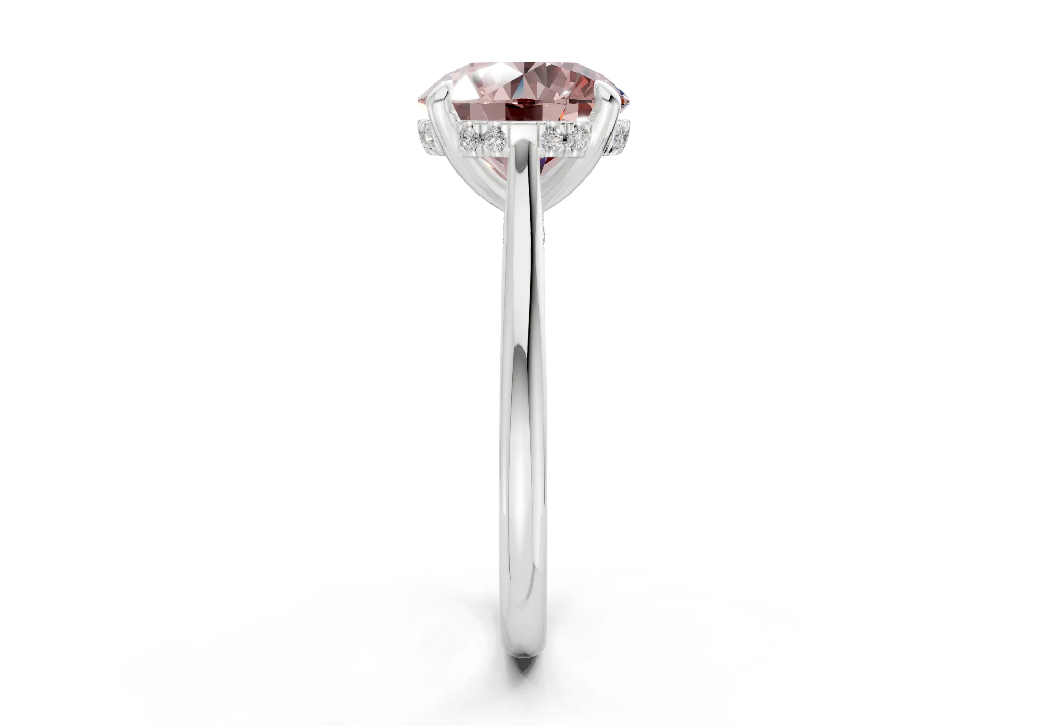 Piper Pink Diamond Solitaire Round Cut 2.3mm Engagement Ring - Image 9
