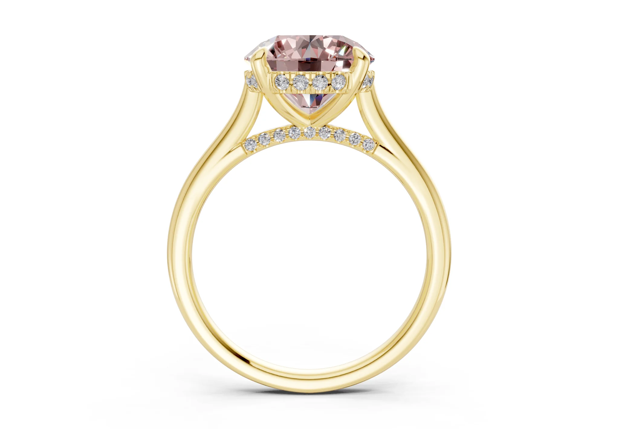 Piper Pink Diamond Solitaire Round Cut 2mm Engagement Ring - Image 2