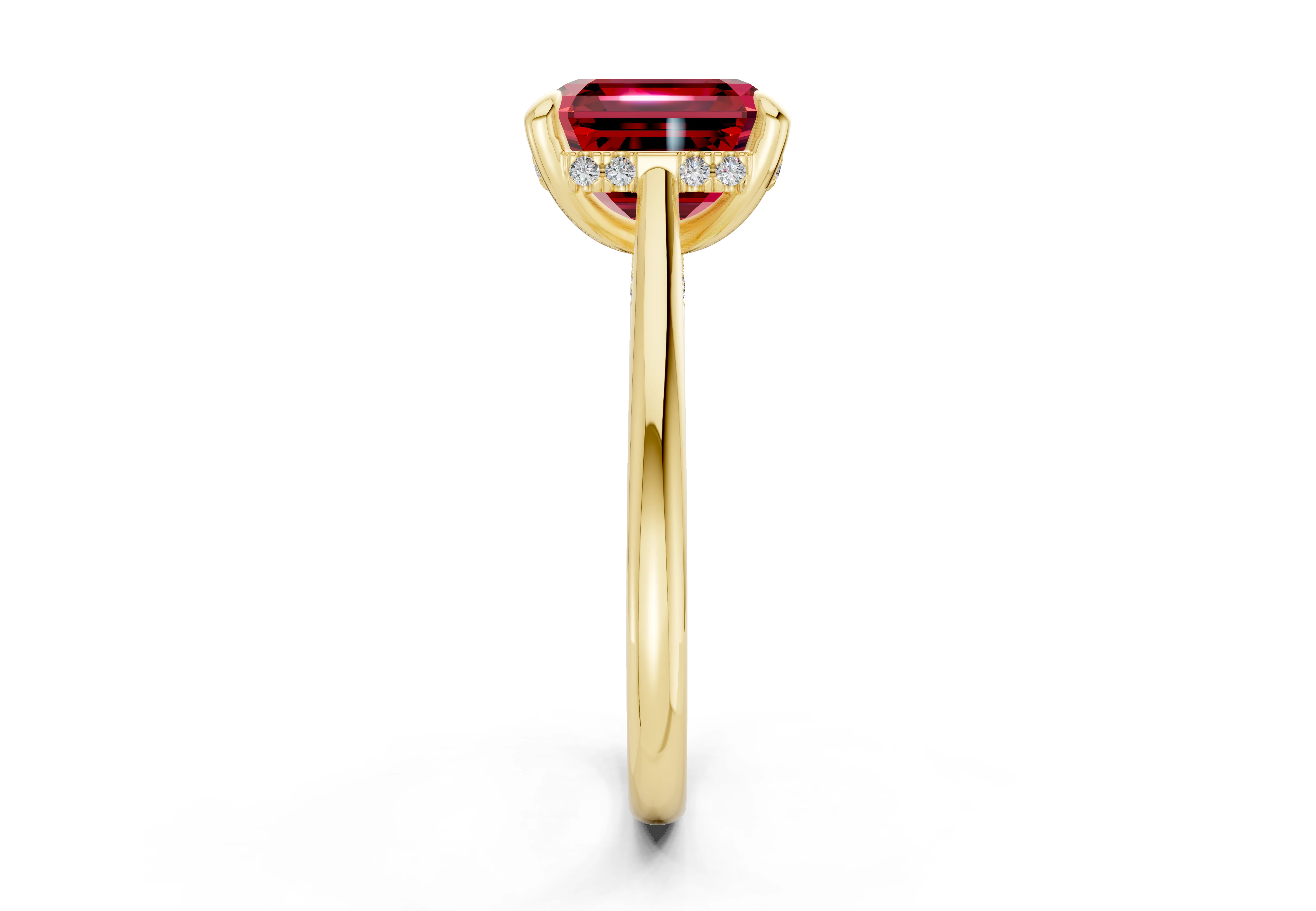 Piper Ruby Gemstone Solitaire Asscher Cut 2.3mm Engagement Ring - Image 3