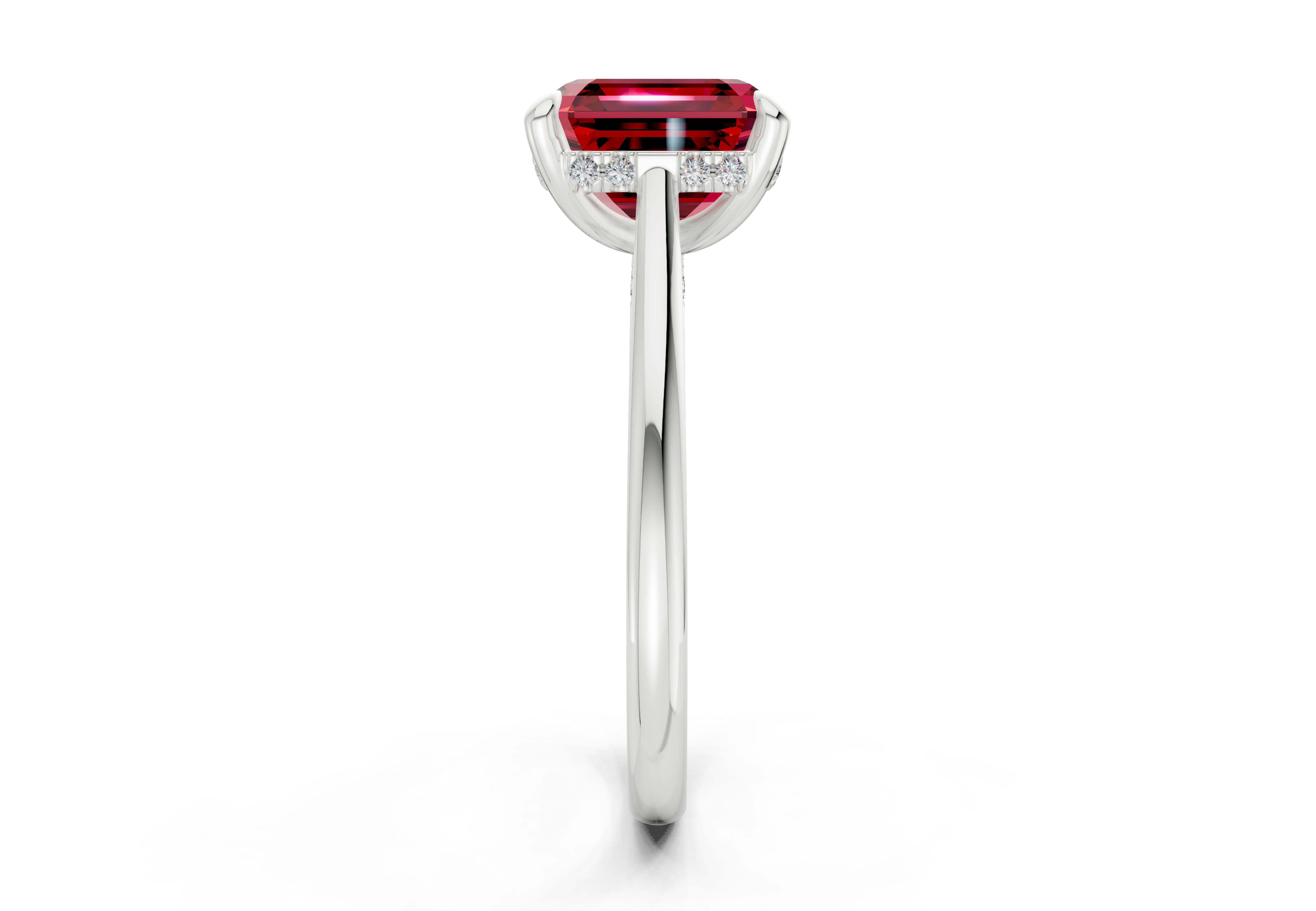 Piper Ruby Gemstone Solitaire Asscher Cut 2.3mm Engagement Ring - Image 9
