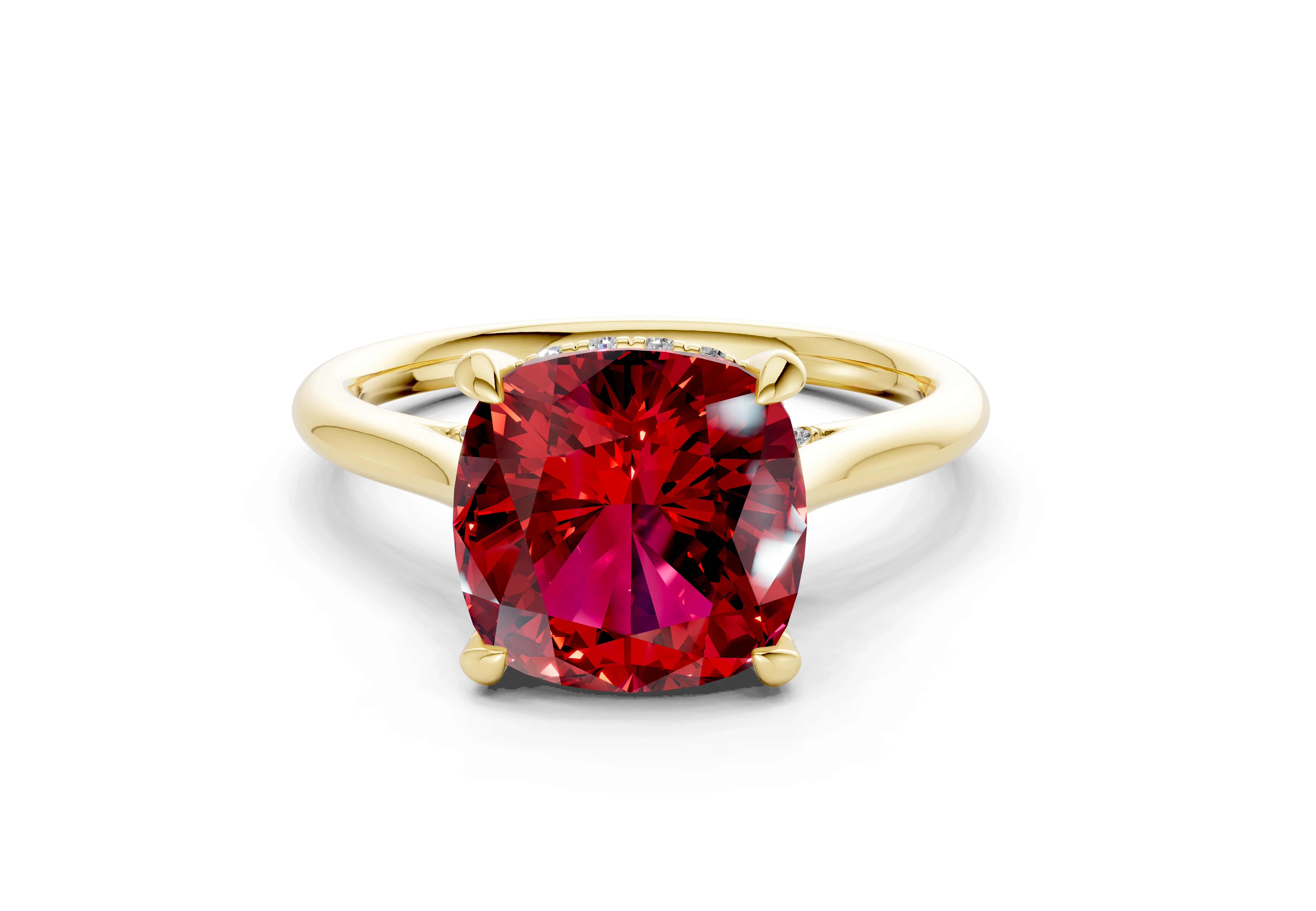 Piper Ruby Gemstone Solitaire Cushion Squareuare Cut 1.8mm Engagement Ring