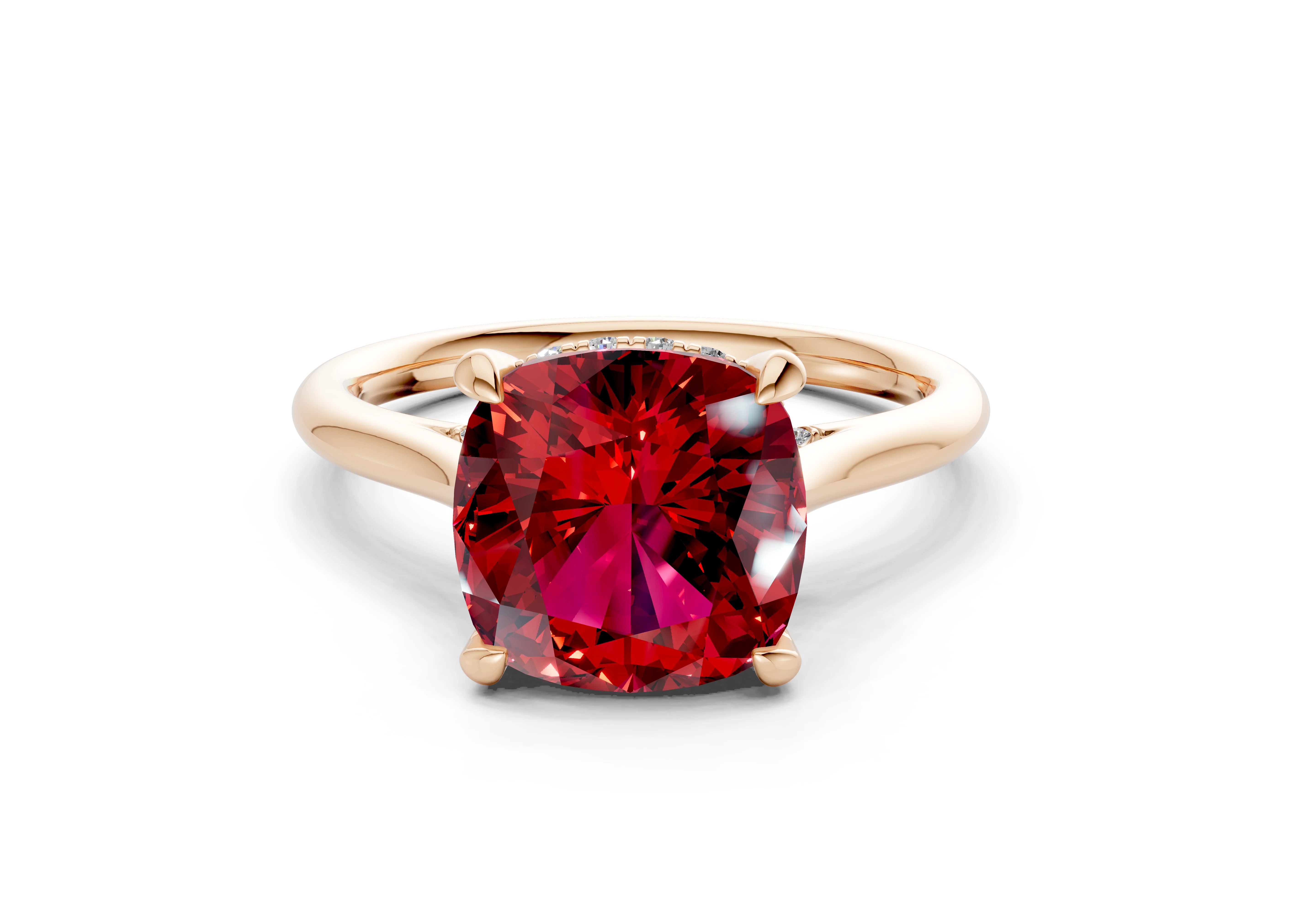 Piper Ruby Gemstone Solitaire Cushion Squareuare Cut 1.8mm Engagement Ring - Image 4