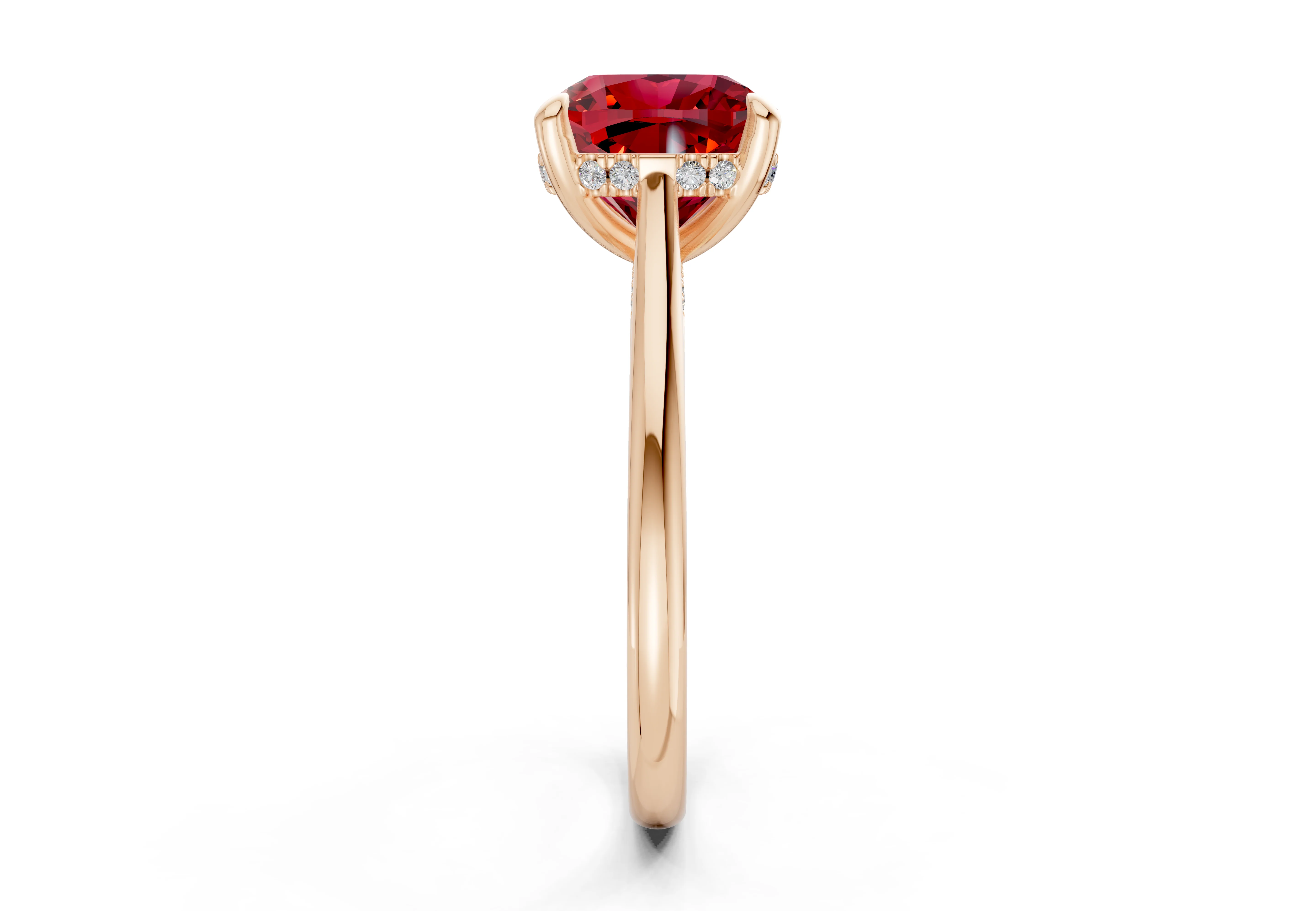 Piper Ruby Gemstone Solitaire Cushion Squareuare Cut 2.3mm Engagement Ring - Image 6