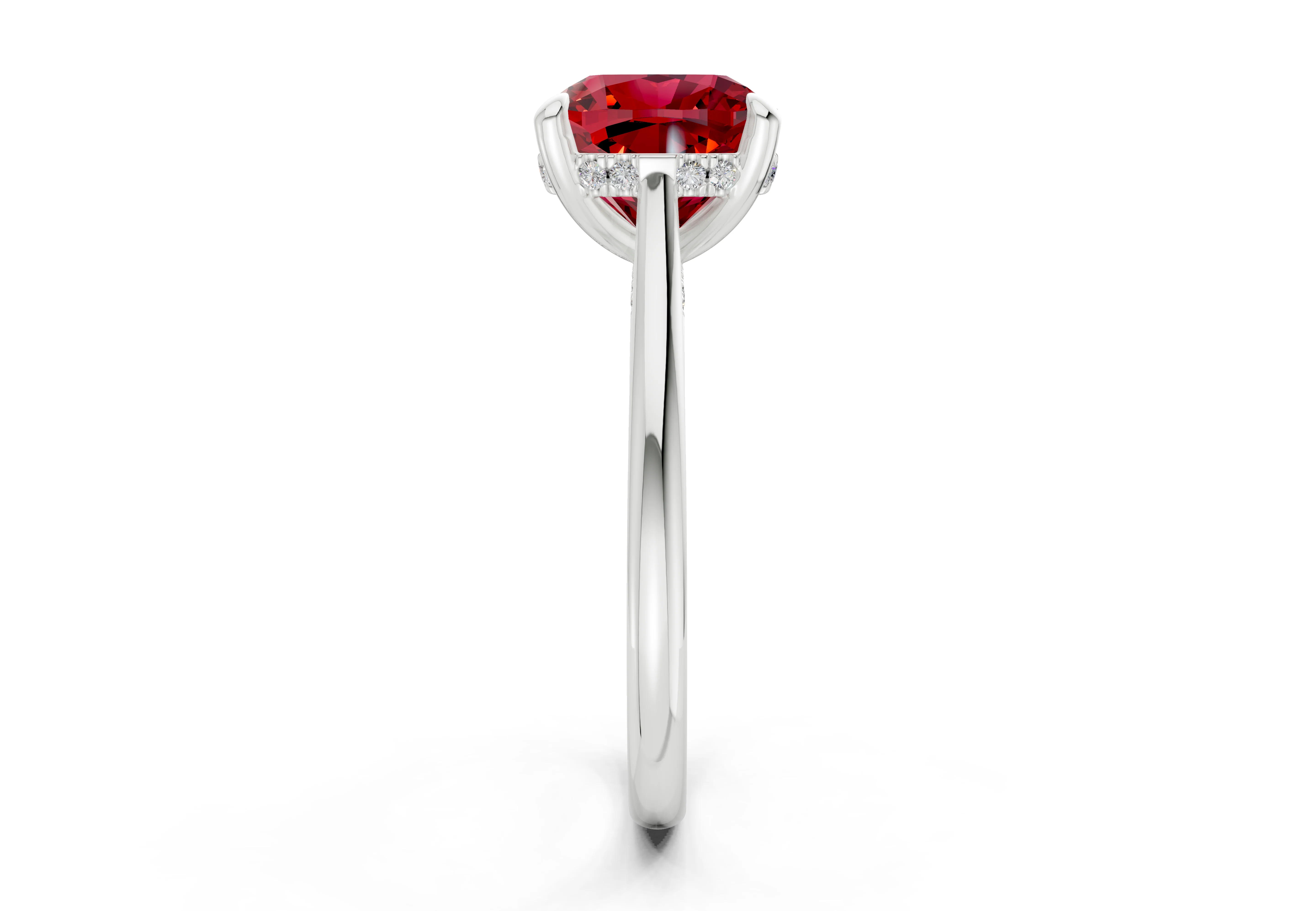 Piper Ruby Gemstone Solitaire Cushion Squareuare Cut 2.3mm Engagement Ring - Image 9