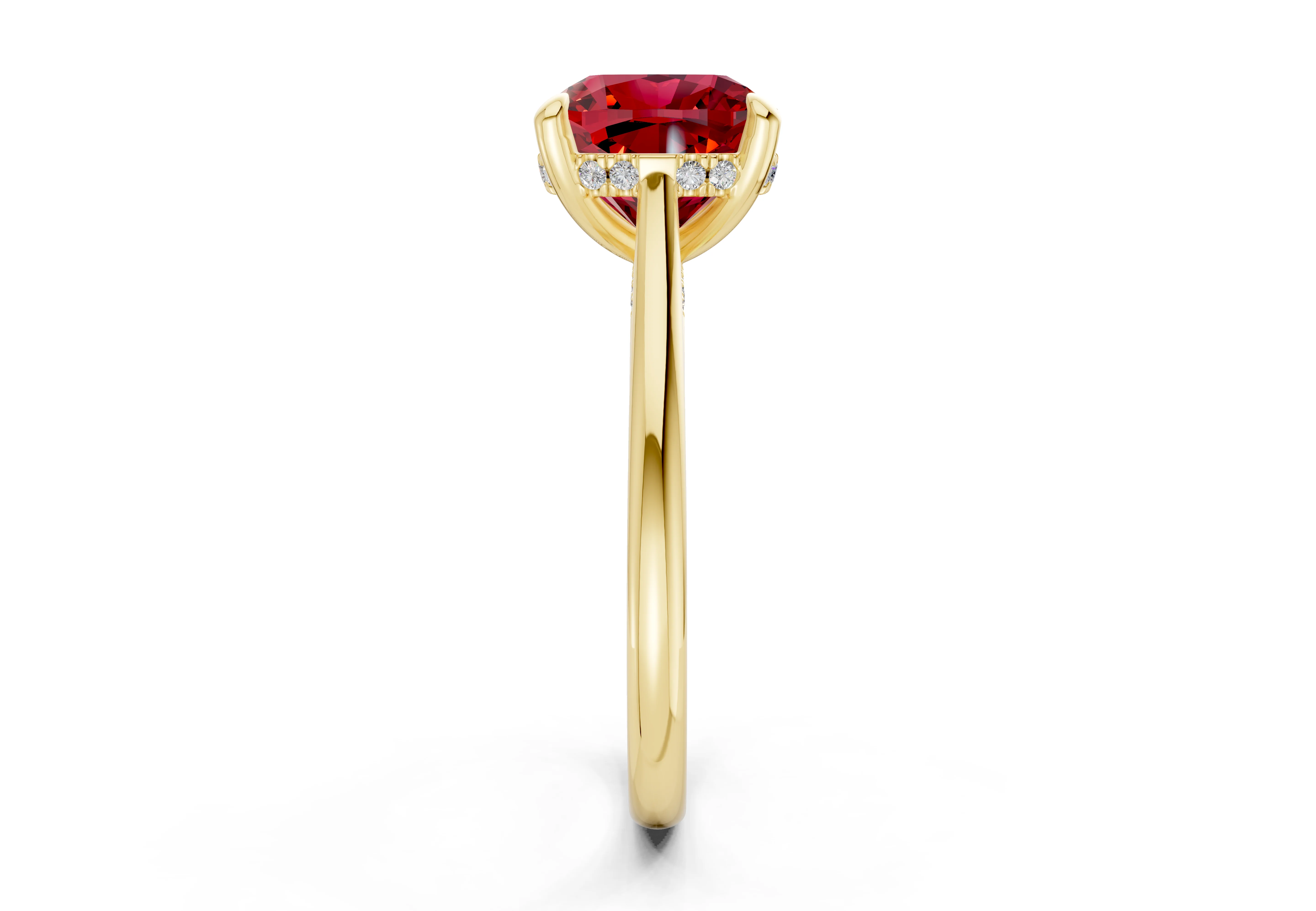 Piper Ruby Gemstone Solitaire Cushion Squareuare Cut 2mm Engagement Ring - Image 3