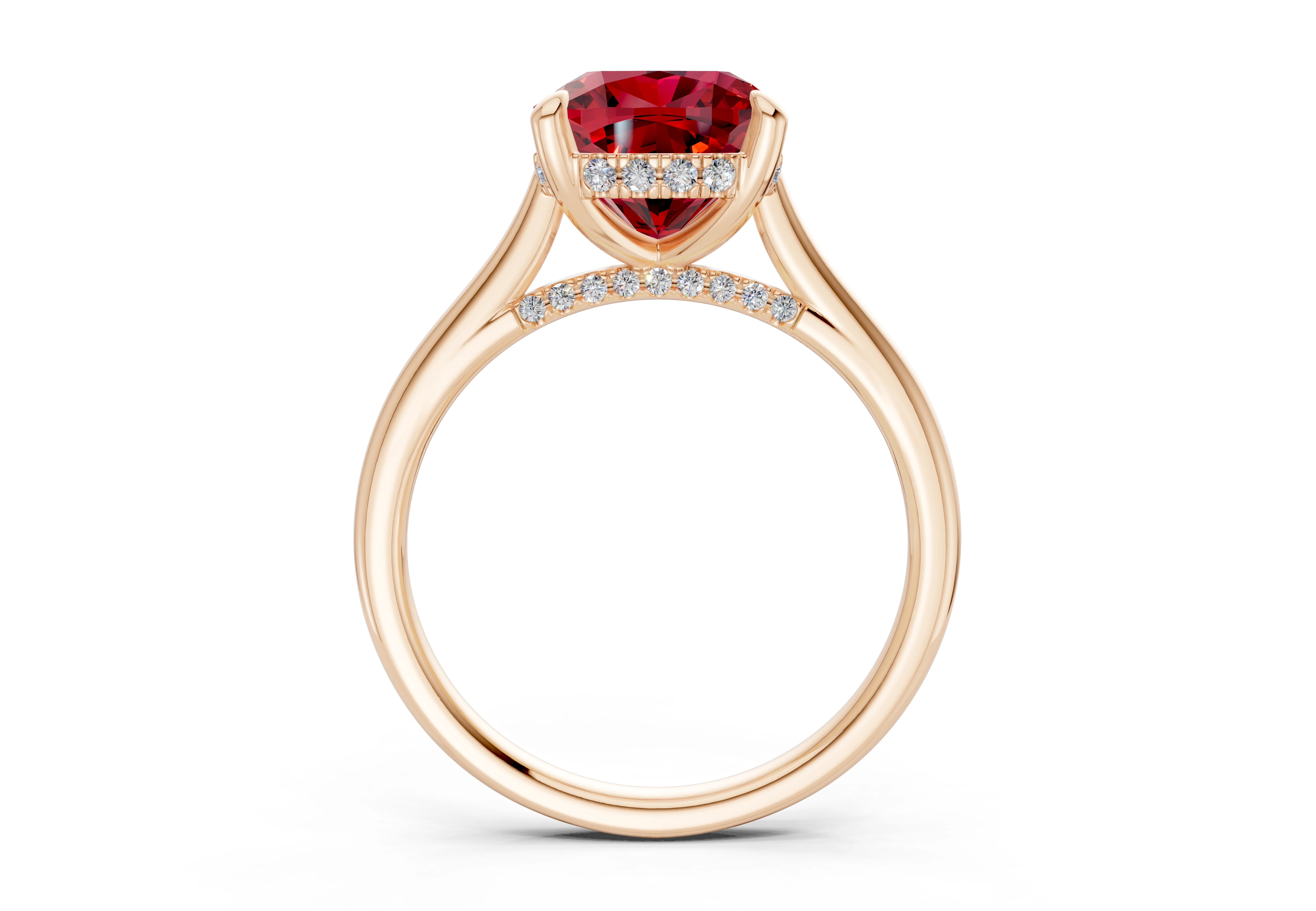 Piper Ruby Gemstone Solitaire Cushion Squareuare Cut 2mm Engagement Ring - Image 5