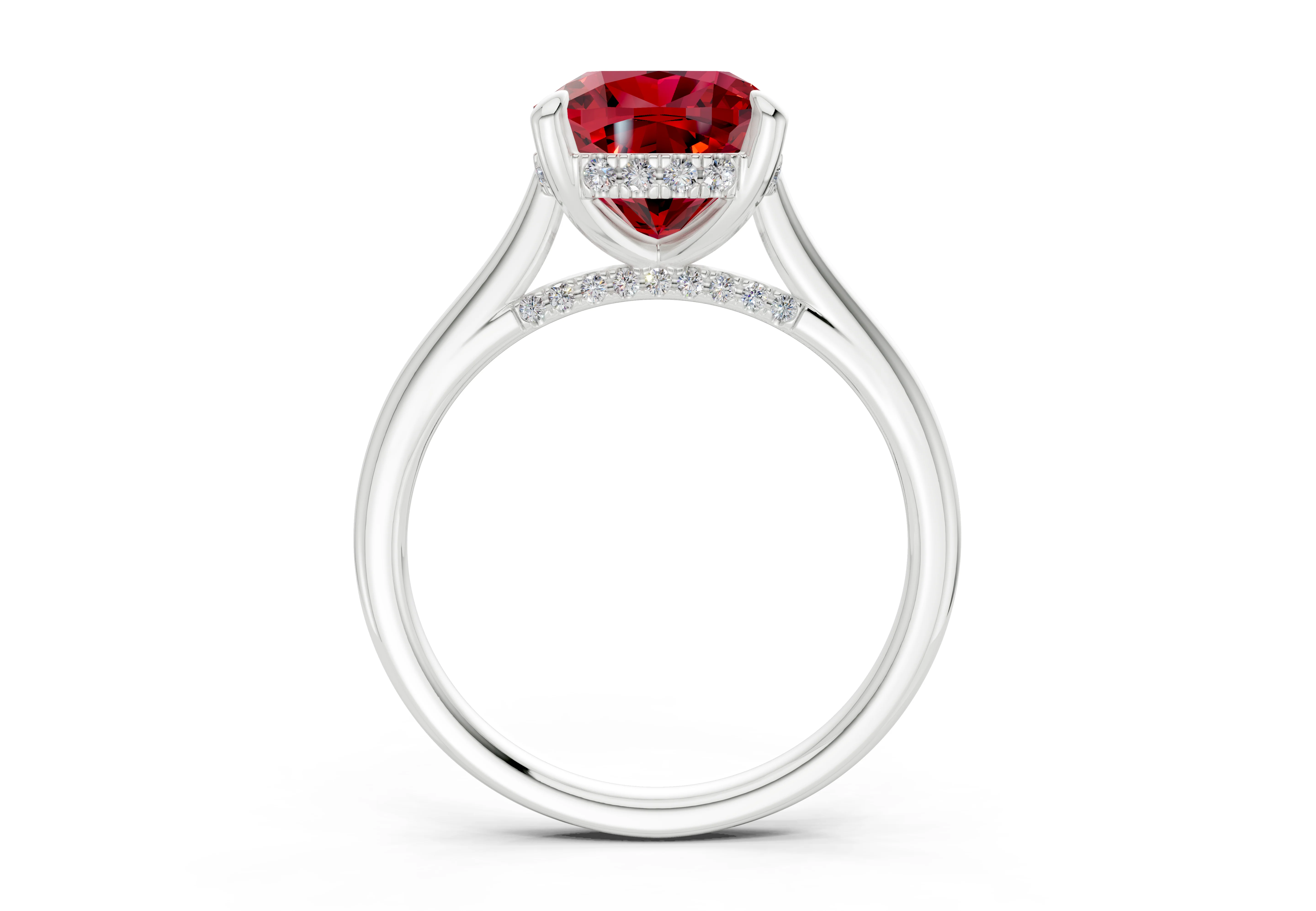 Piper Ruby Gemstone Solitaire Cushion Squareuare Cut 2mm Engagement Ring - Image 8