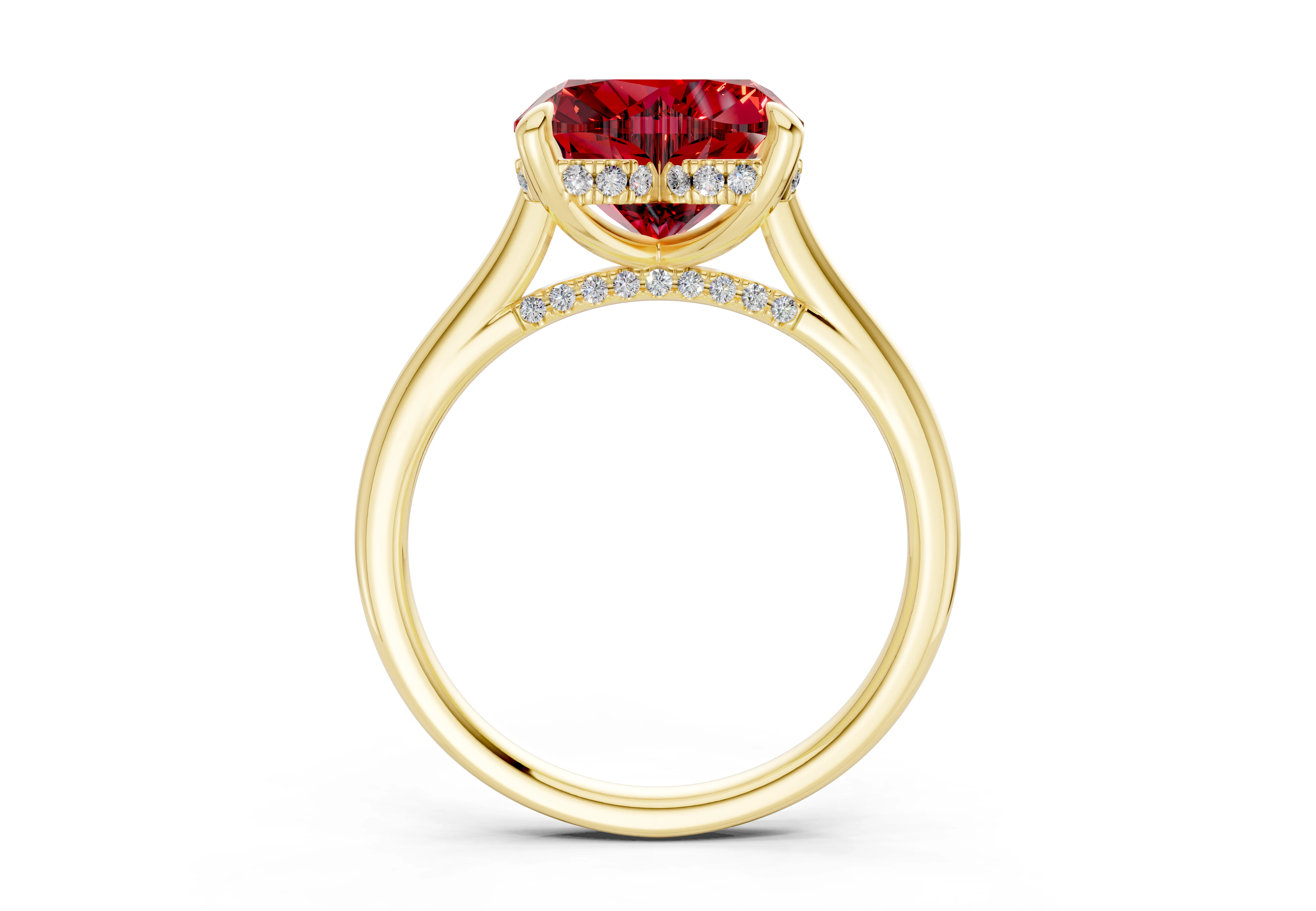 Piper Ruby Gemstone Solitaire Heart Cut 1.8mm Engagement Ring - Image 2