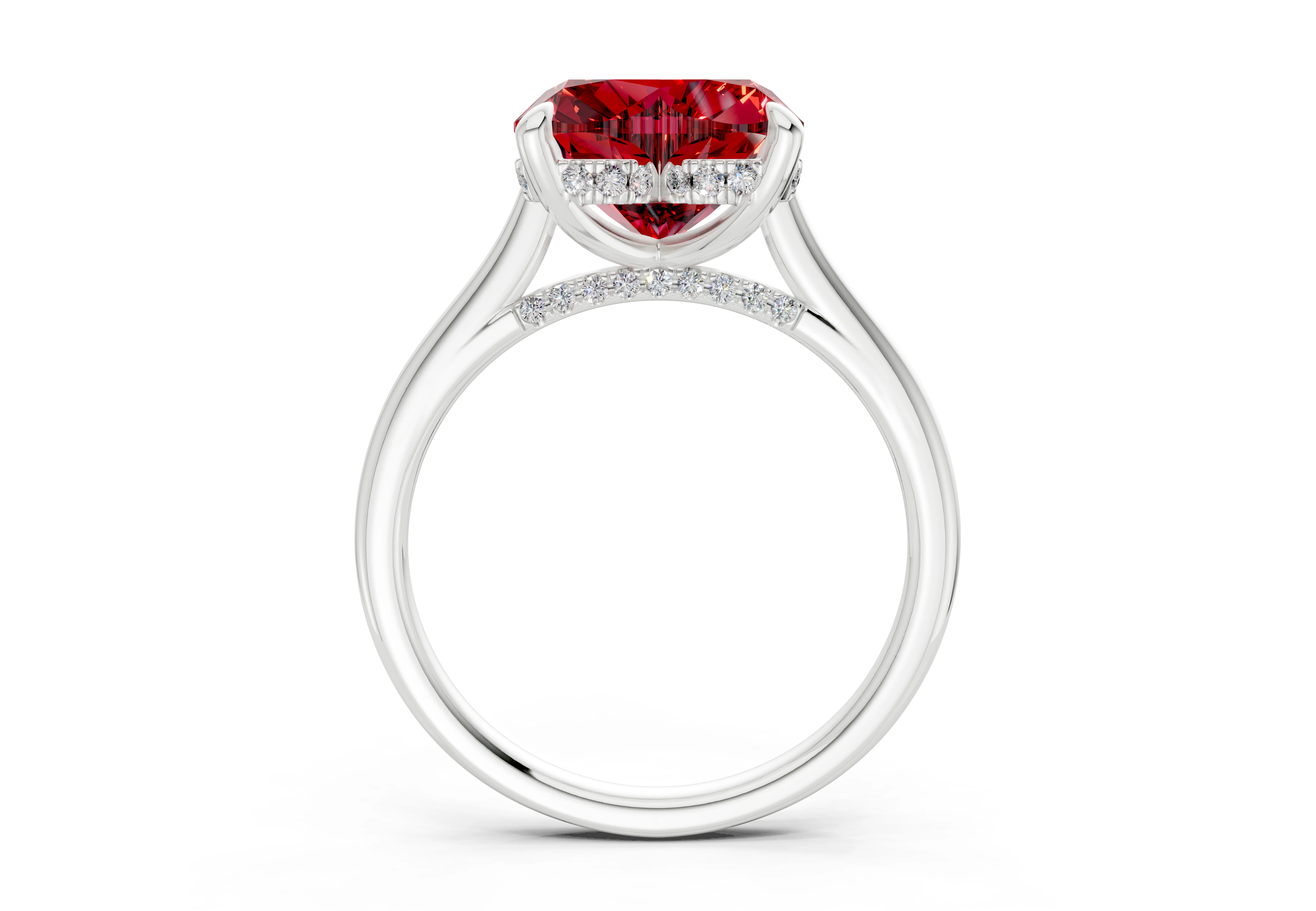 Piper Ruby Gemstone Solitaire Heart Cut 1.8mm Engagement Ring - Image 8