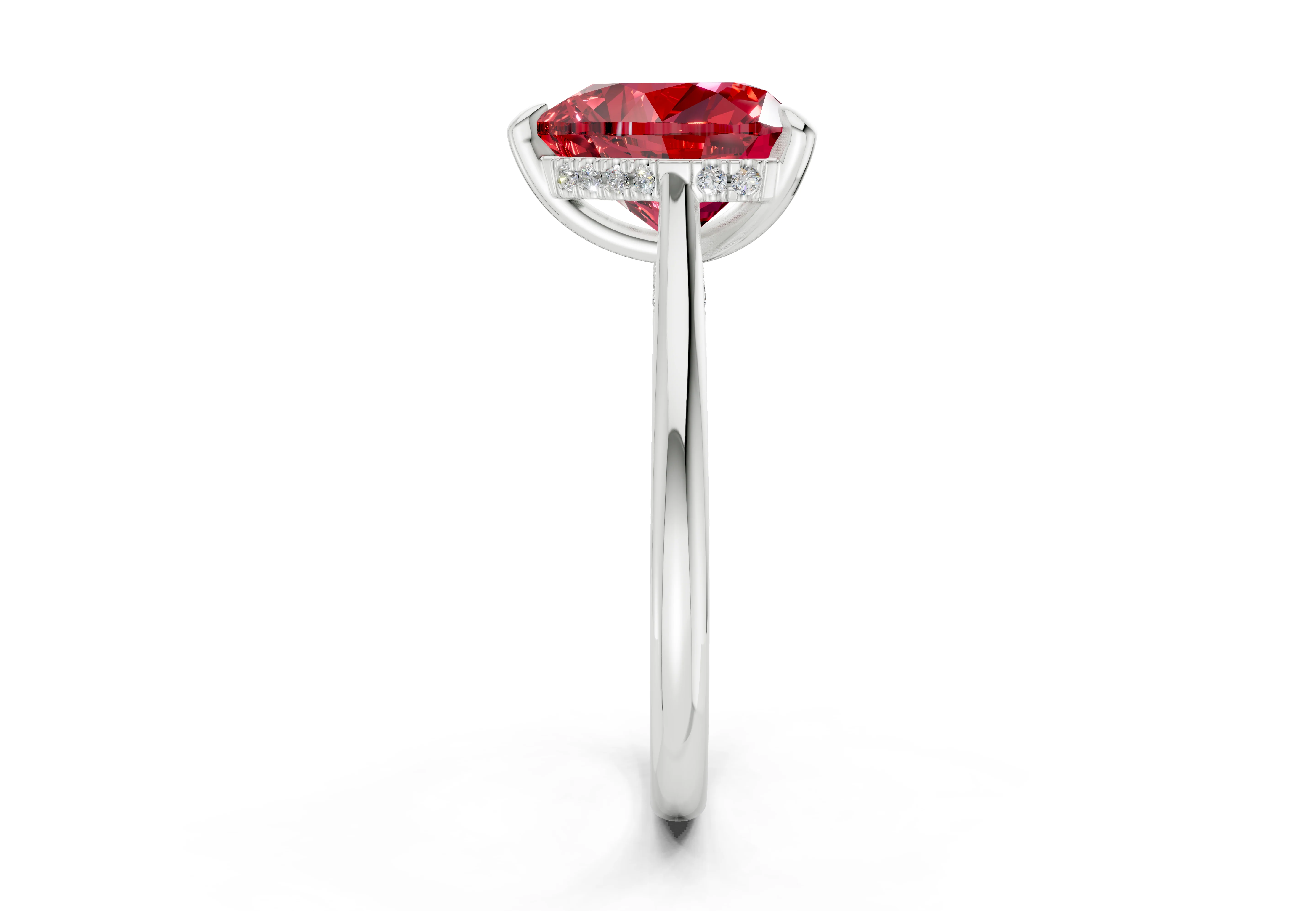 Piper Ruby Gemstone Solitaire Heart Cut 1.8mm Engagement Ring - Image 9