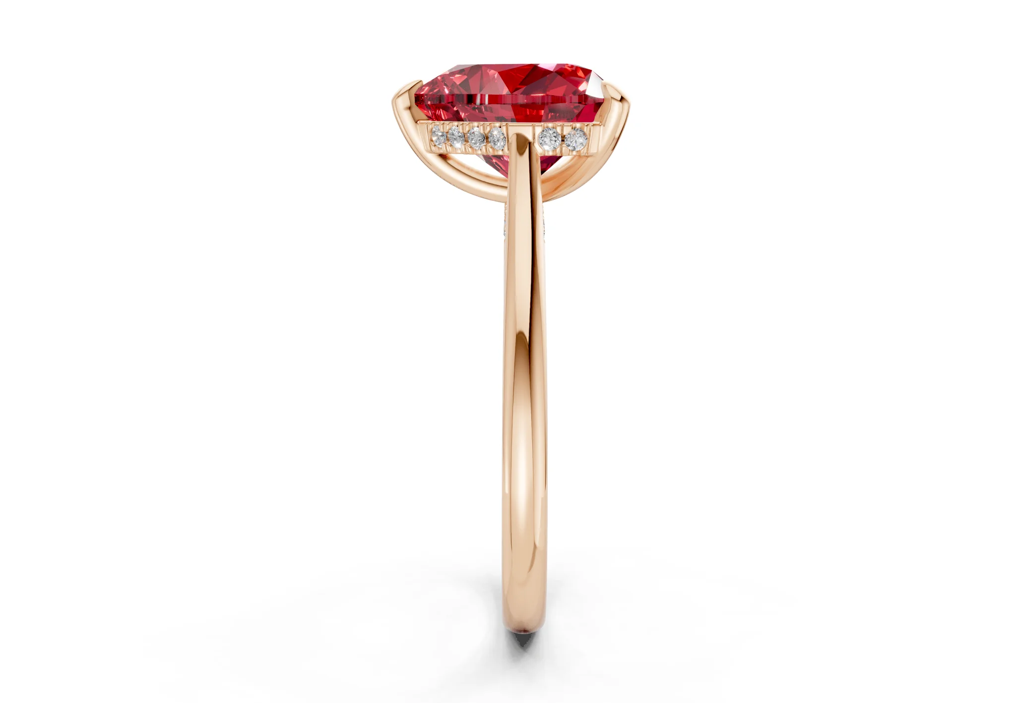 Piper Ruby Gemstone Solitaire Heart Cut 2.3mm Engagement Ring - Image 6