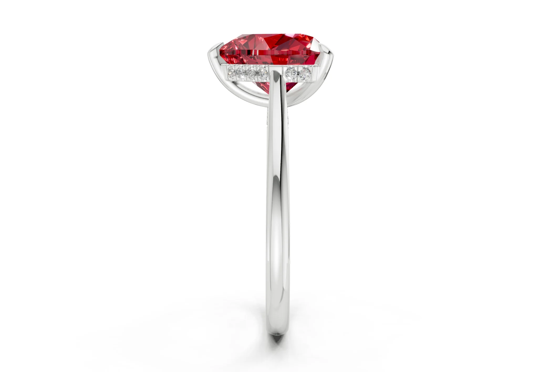 Piper Ruby Gemstone Solitaire Heart Cut 2.3mm Engagement Ring - Image 9