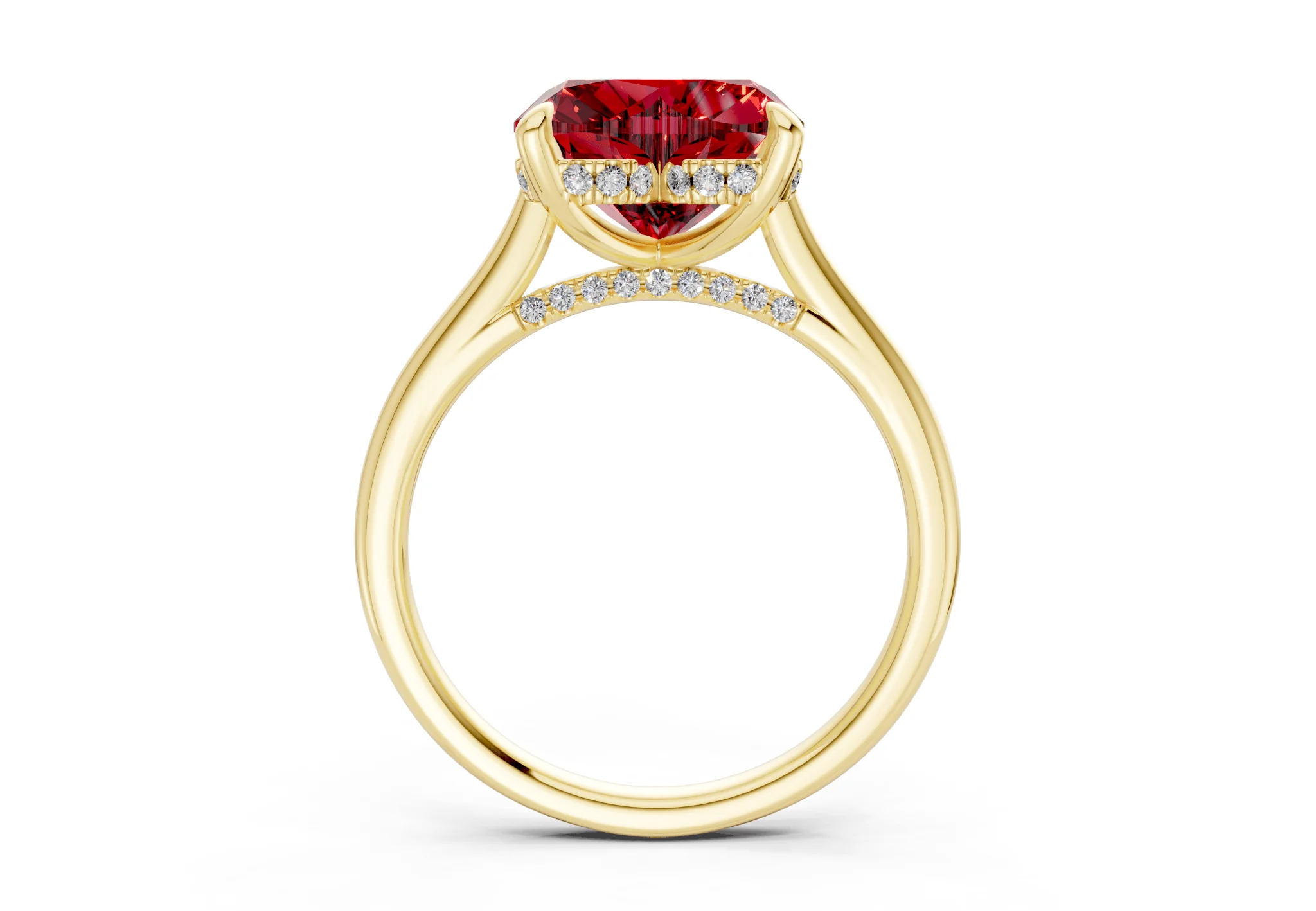 Piper Ruby Gemstone Solitaire Heart Cut 2mm Engagement Ring - Image 2