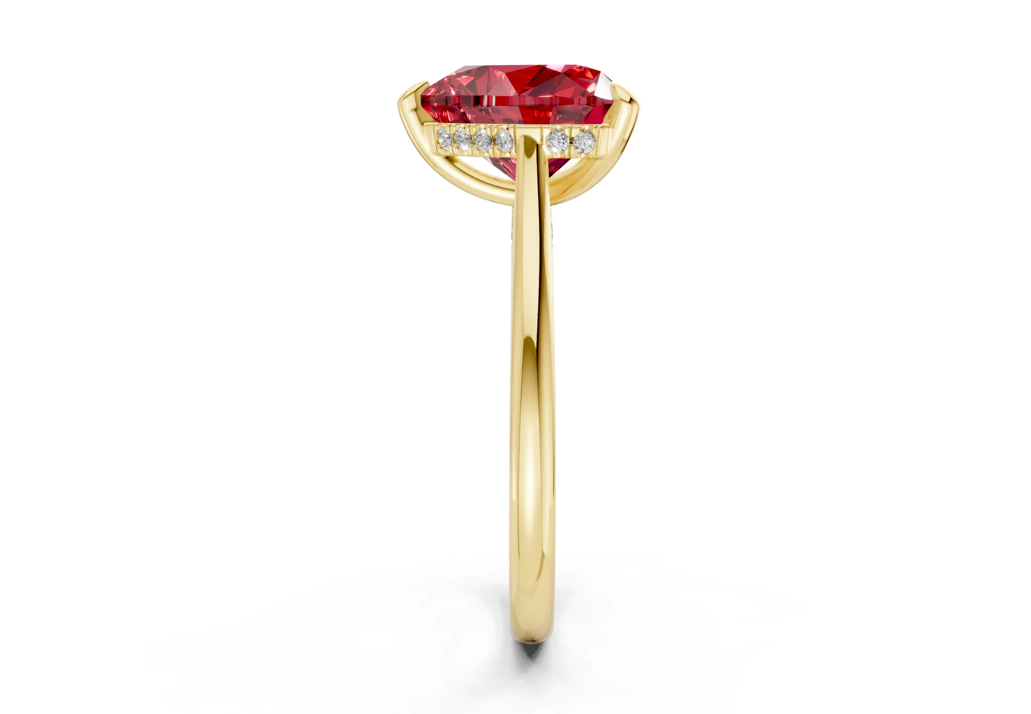 Piper Ruby Gemstone Solitaire Heart Cut 2mm Engagement Ring - Image 3
