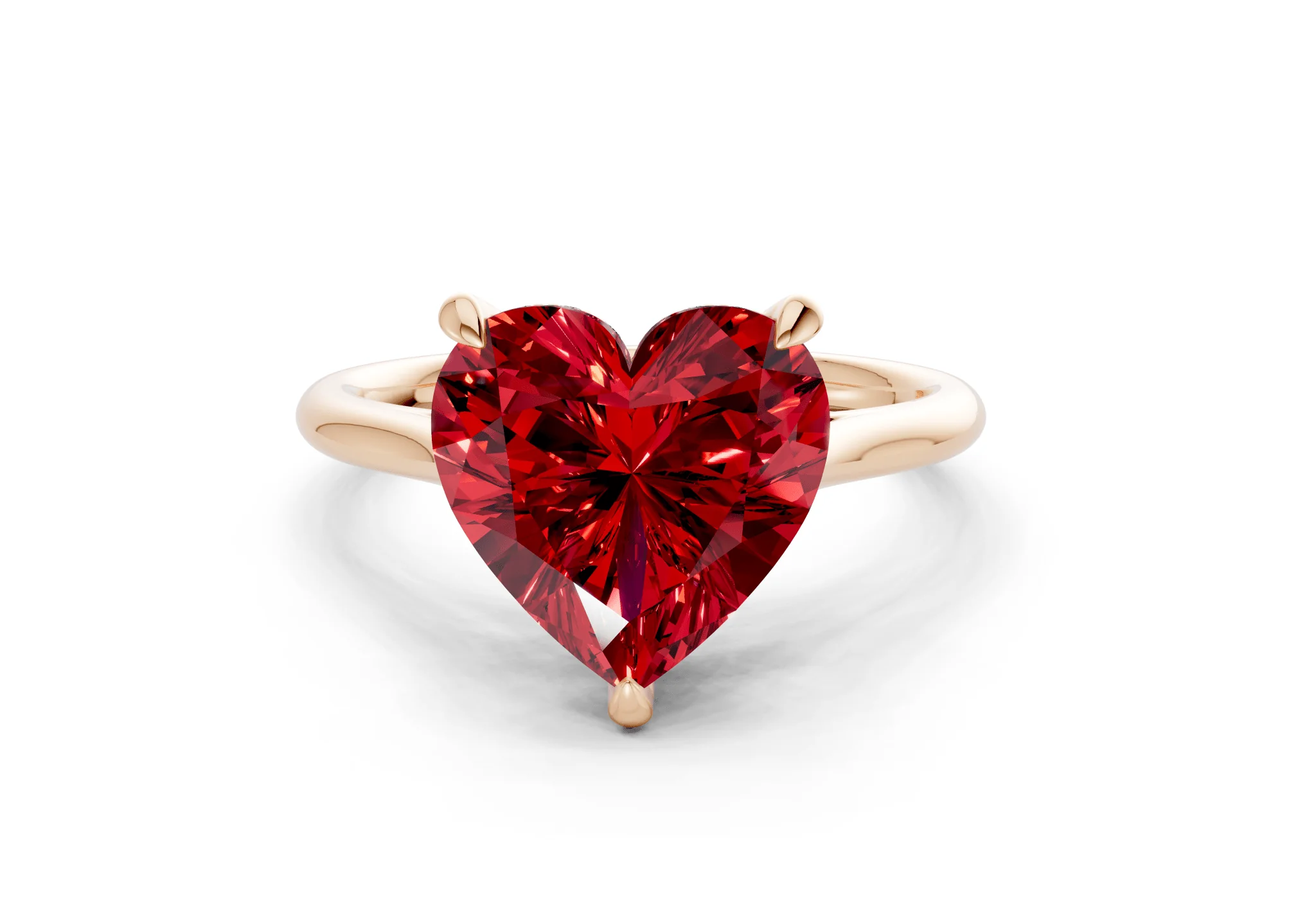 Piper Ruby Gemstone Solitaire Heart Cut 2mm Engagement Ring - Image 4