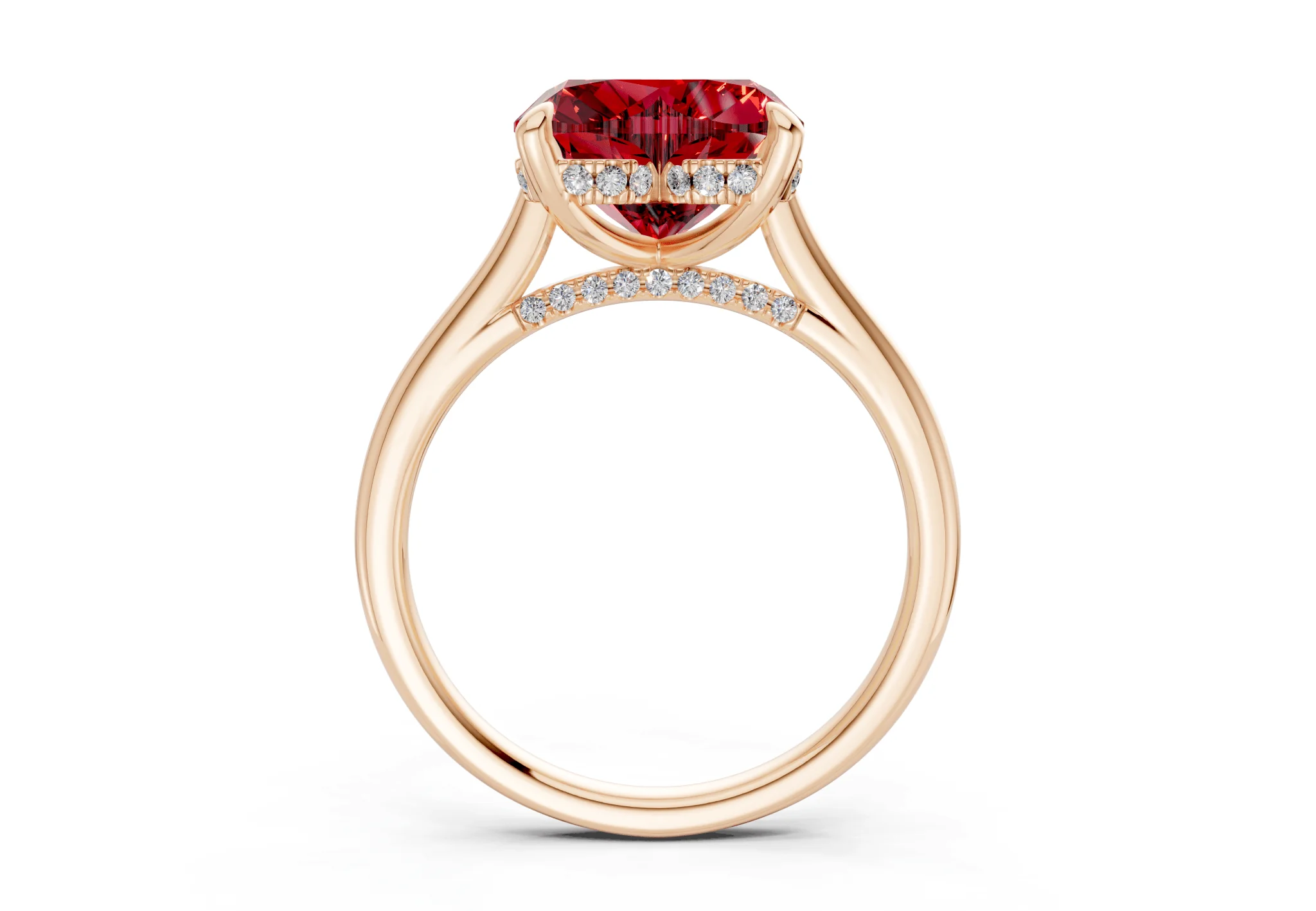 Piper Ruby Gemstone Solitaire Heart Cut 2mm Engagement Ring - Image 5