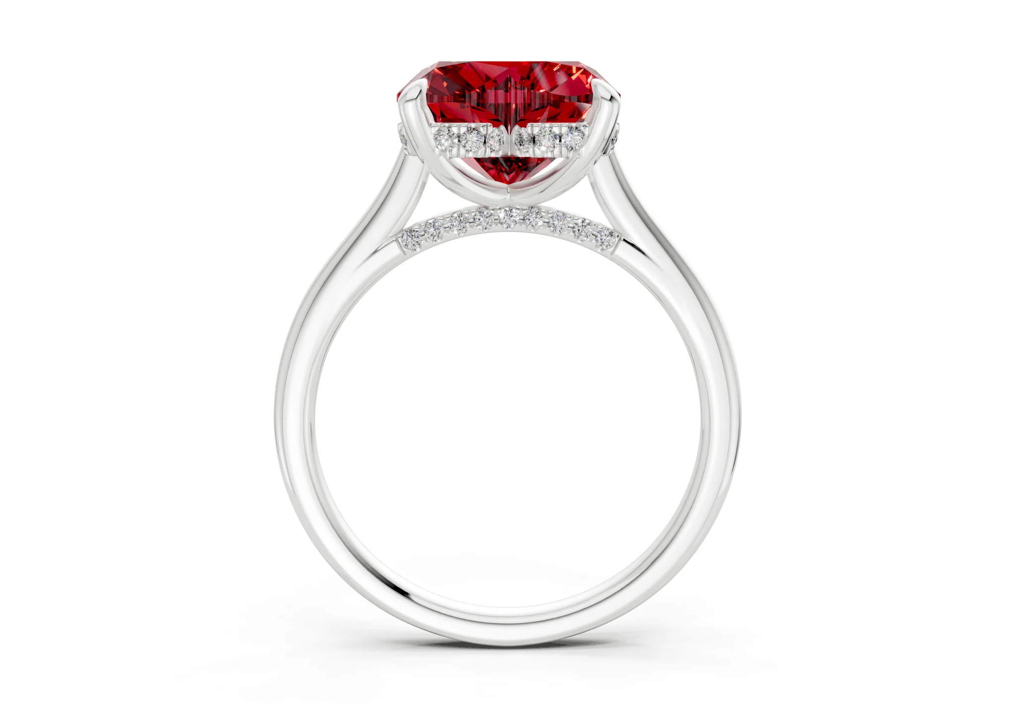 Piper Ruby Gemstone Solitaire Heart Cut 2mm Engagement Ring - Image 8