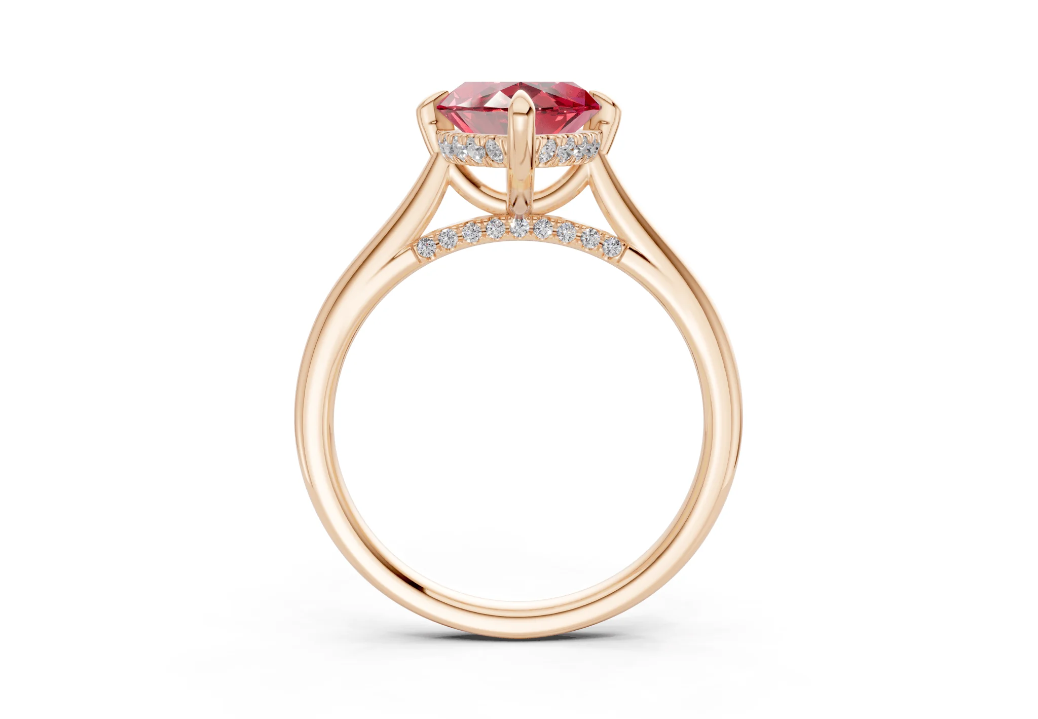 Piper Ruby Gemstone Solitaire Marquise Cut 1.8mm Engagement Ring - Image 5