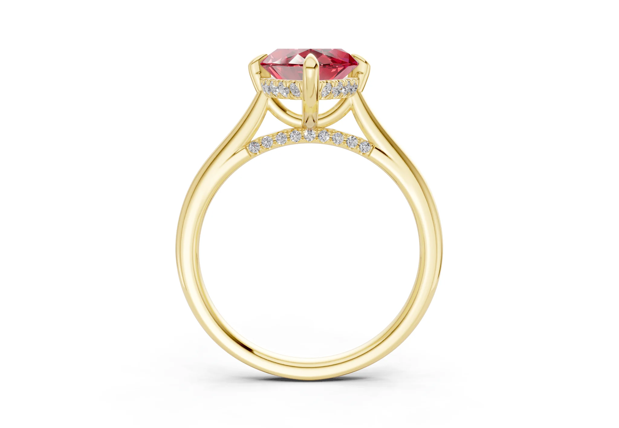 Piper Ruby Gemstone Solitaire Marquise Cut 2.2mm Engagement Ring - Image 2