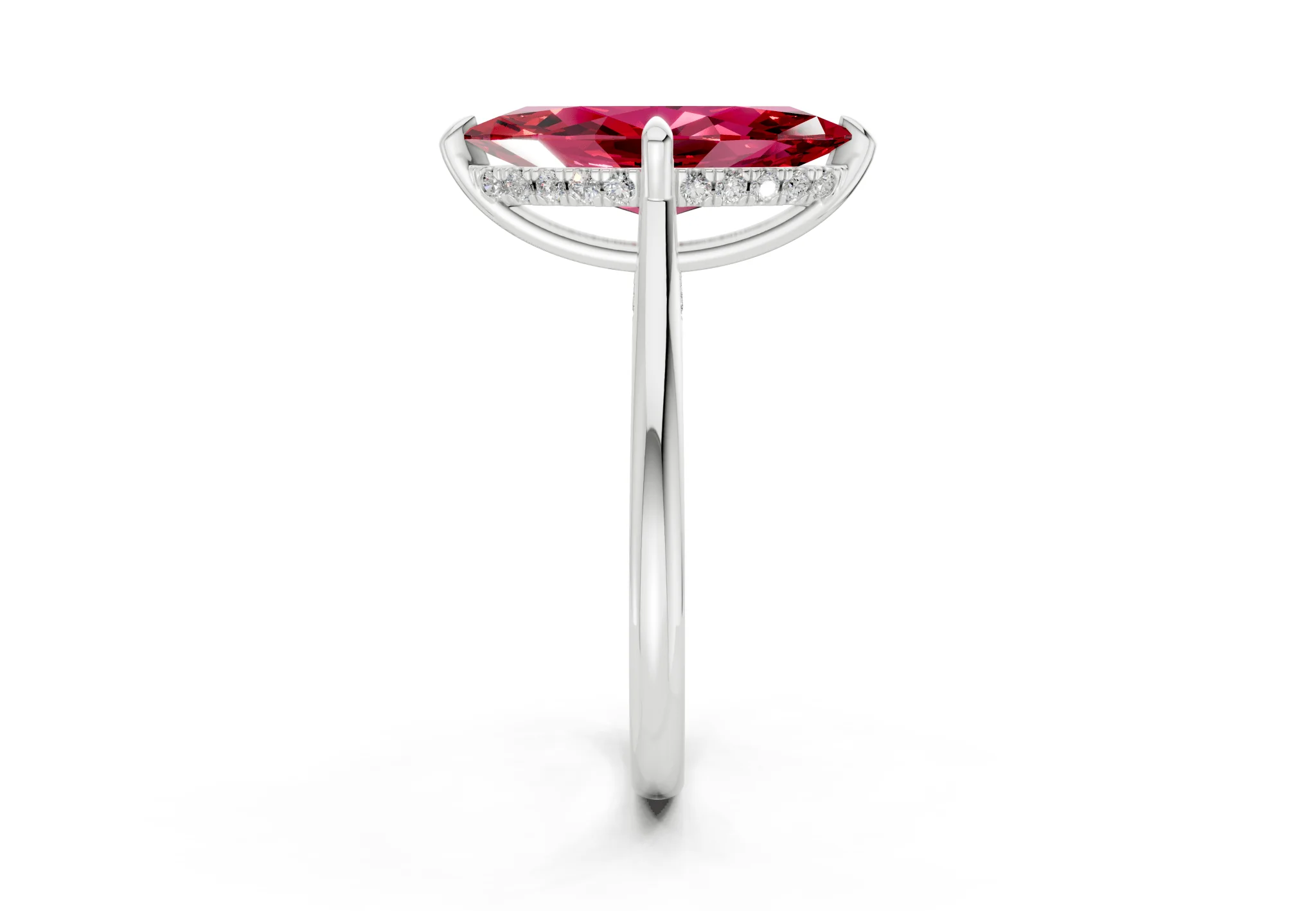 Piper Ruby Gemstone Solitaire Marquise Cut 2.2mm Engagement Ring - Image 9